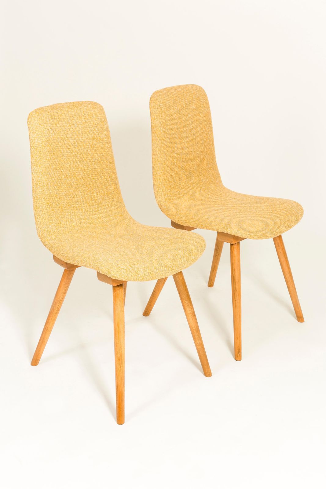 Set Of Six 20th Century Fameg Yellow Vintage Chairs, 1960s, Poland photo 2551.0