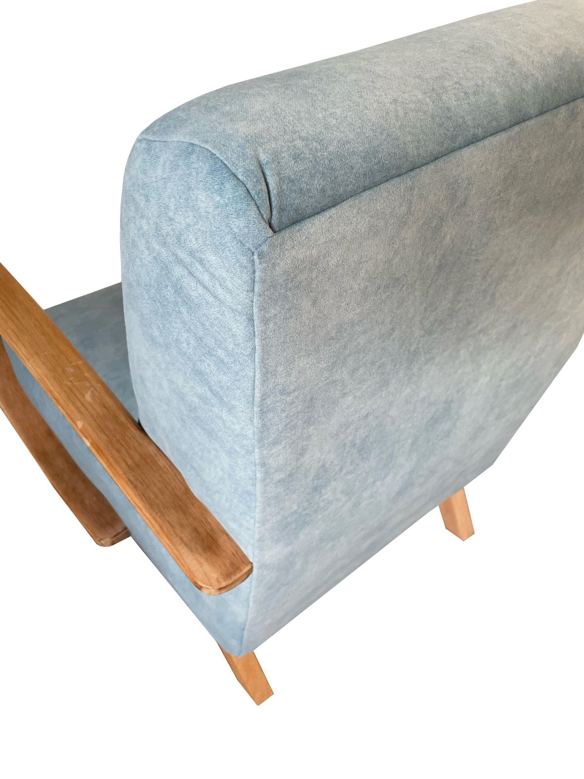 Mid Century Blue Velvet Armchair By J. Halabala, Czech Republic, 1950s photo 1359.0