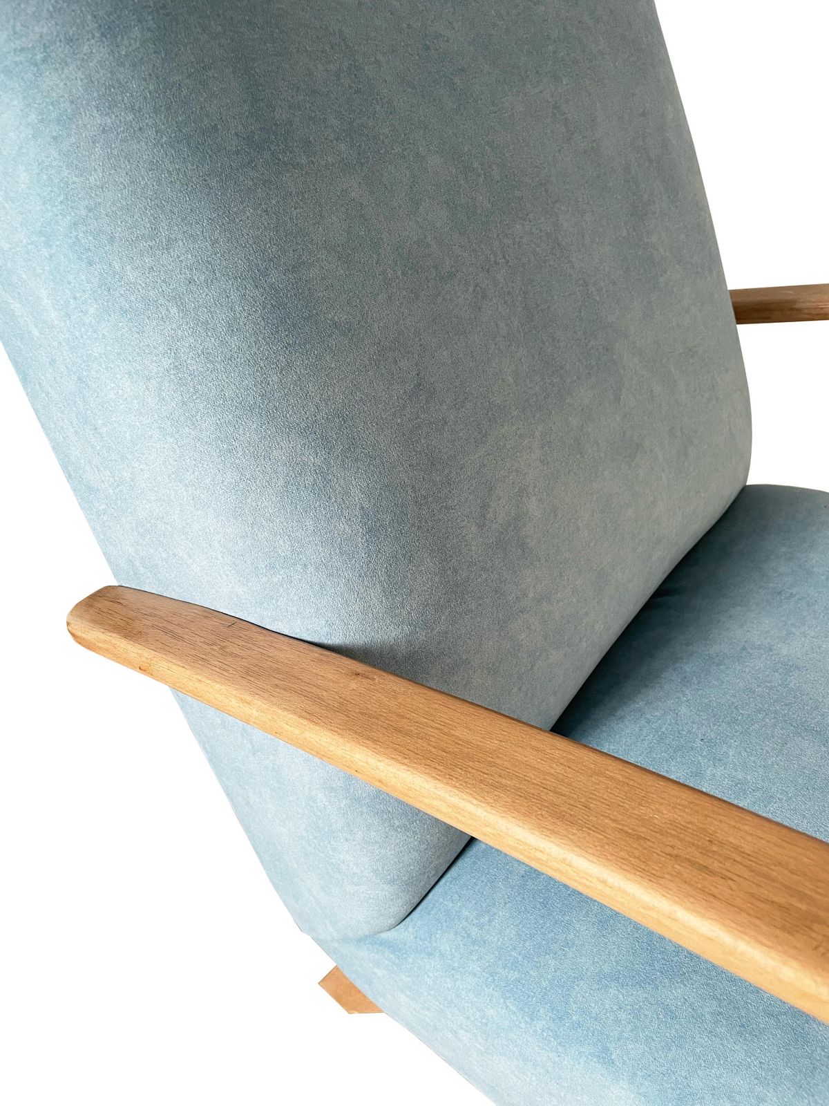 Mid Century Blue Velvet Armchair By J. Halabala, Czech Republic, 1950s photo vintage