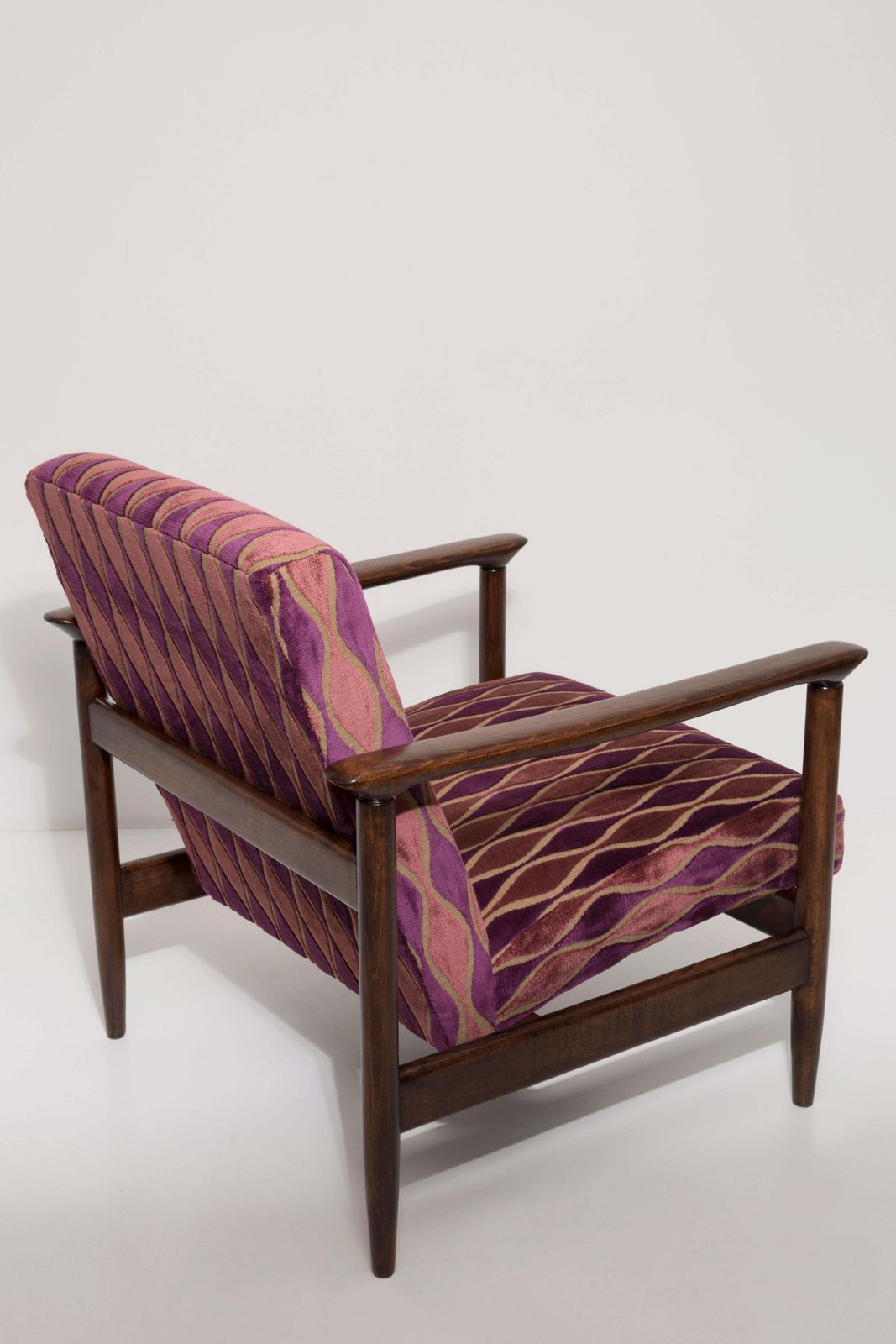 Fauteuil Met Roze Patroon Fluweel, Midden 20e Eeuw, Edmund Homa, Europa, Jaren 1960 photo vinterior