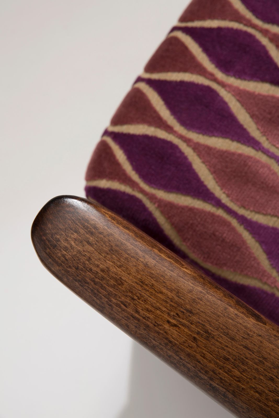 photo furniture Mid 20th Century Armchair Pink Pattern Velvet, Edmund Homa, Europe, 1960s