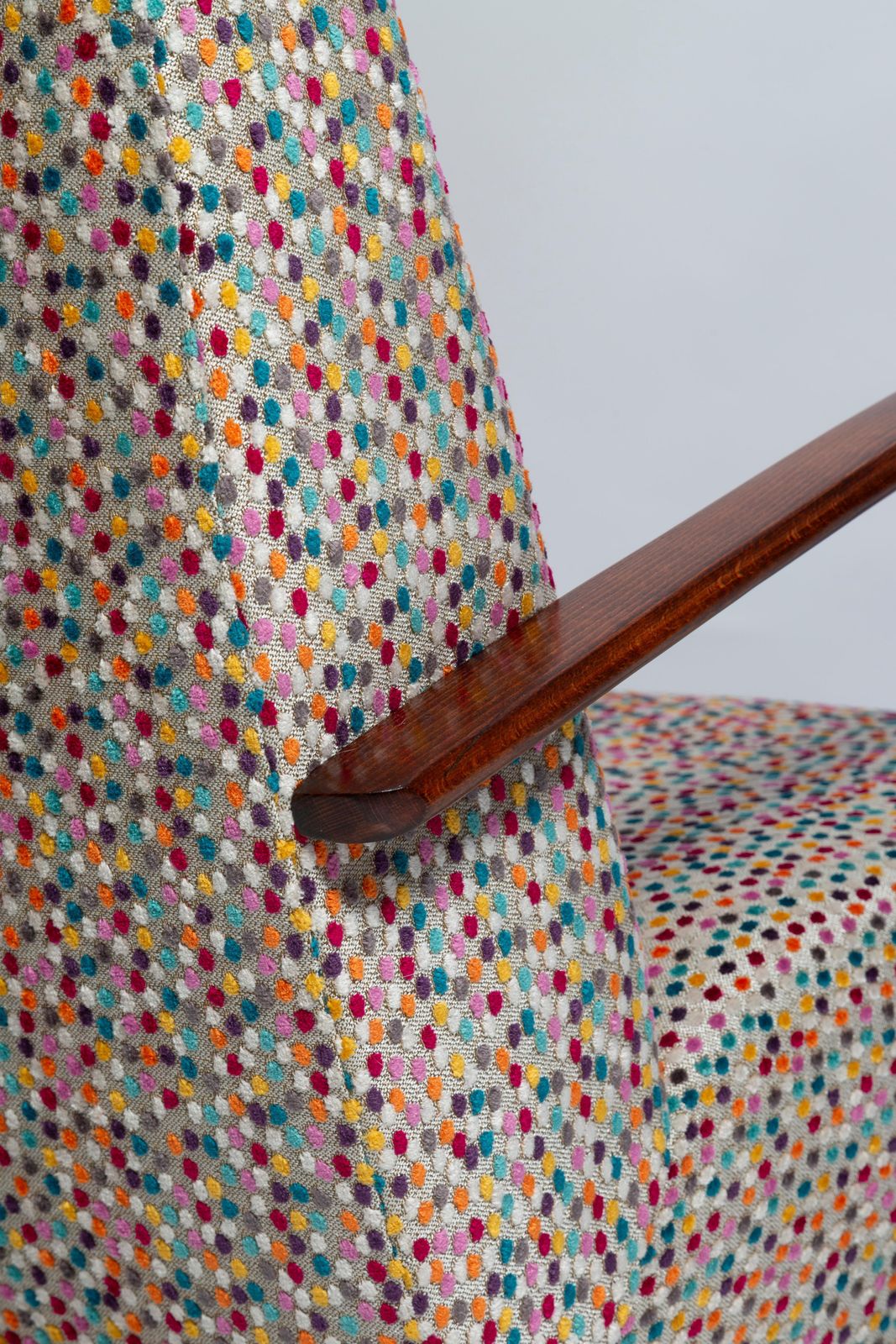 Mid Century Dots Velvet Fauteuil Van J. Halabala, Tsjechië, Ca. Jaren 1950 photo vinterior