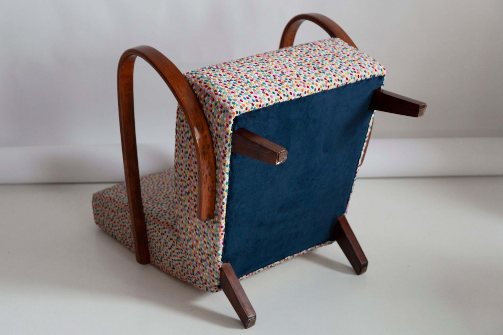 1361.0 Mid Century Dots Velvet Armchair By J. Halabala, Czech Republic, 1950s photo