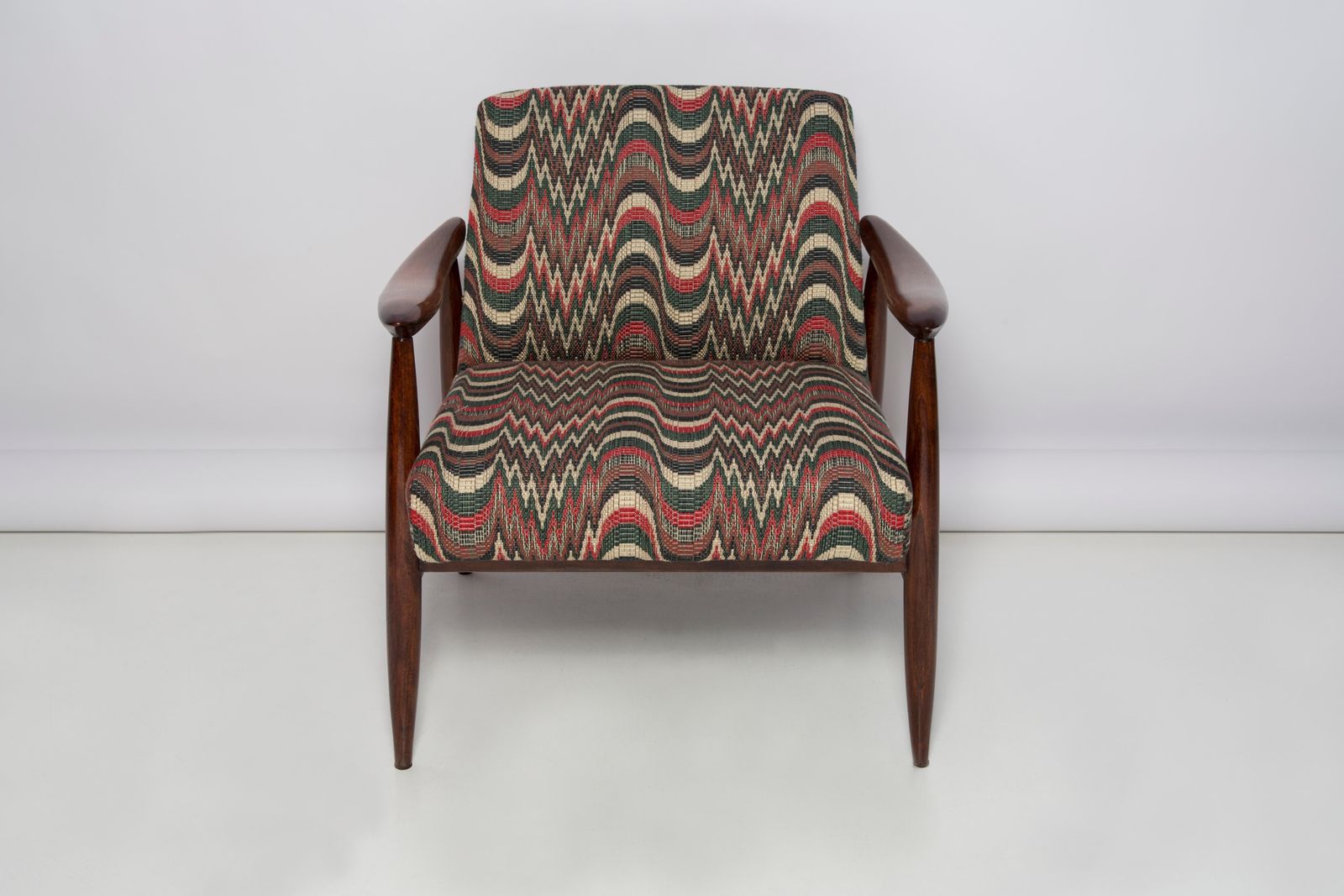 Mid Century Flimflam Jacquard Fauteuil, Ontworpen Door J. Kedziorek, Europa, Jaren 1960 photo vinterior