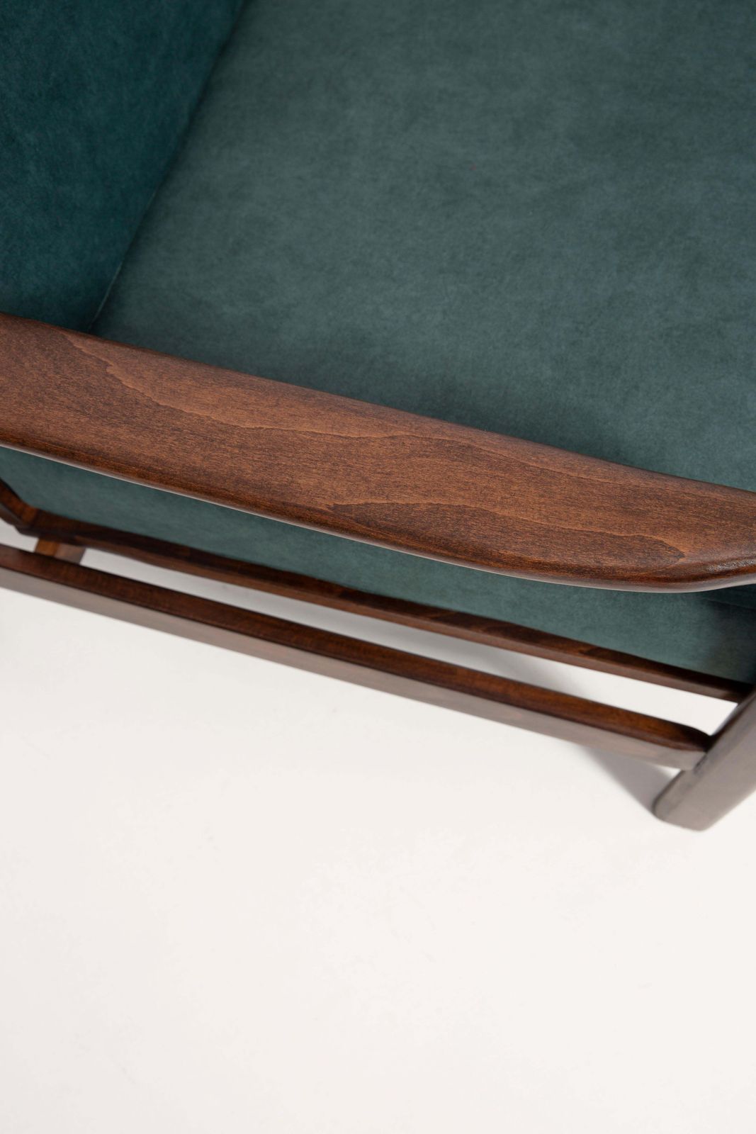 photo furniture Midcentury Deep Green Velvet Armchair, Zenon Baczyk, Poland, 1960s