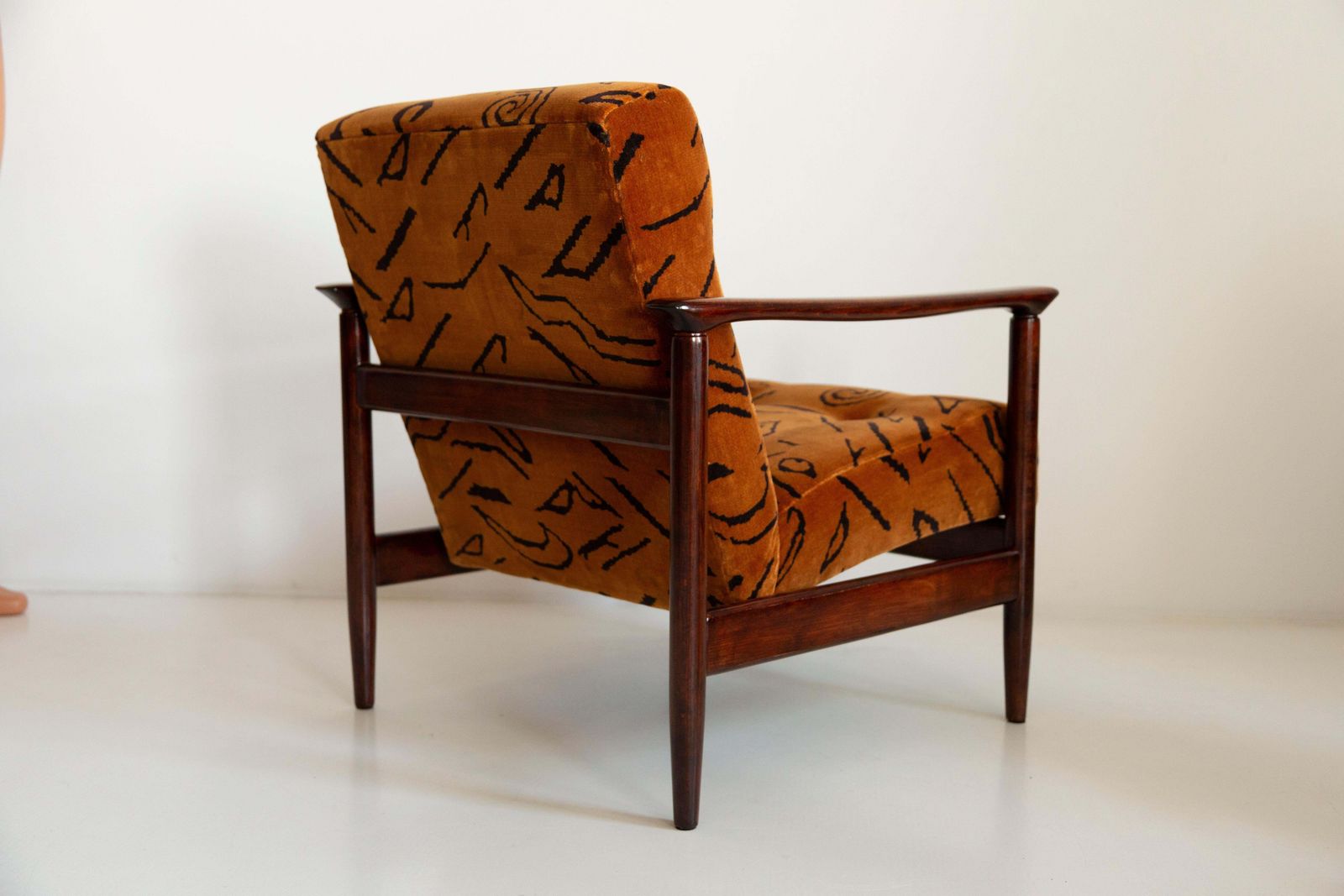 photo for sale Mid Century Leontigre Jacquard Armchair, Gfm 142, Edmund Homa, Europe, 1960s
