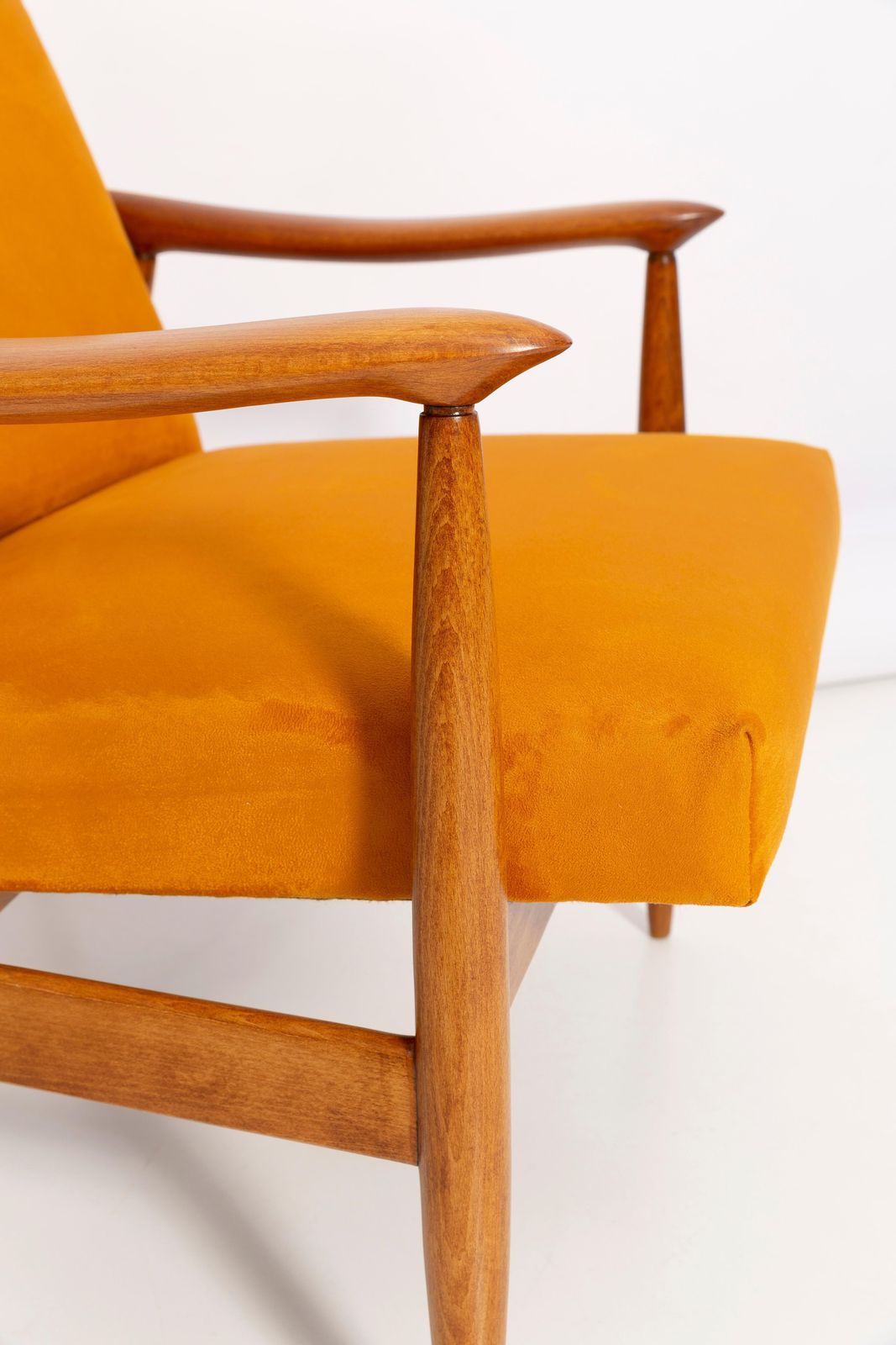 Pair Of Mid Century Yellow Armchairs, Designed By J. Kedziorek, Poland, 1960s photo Furniture