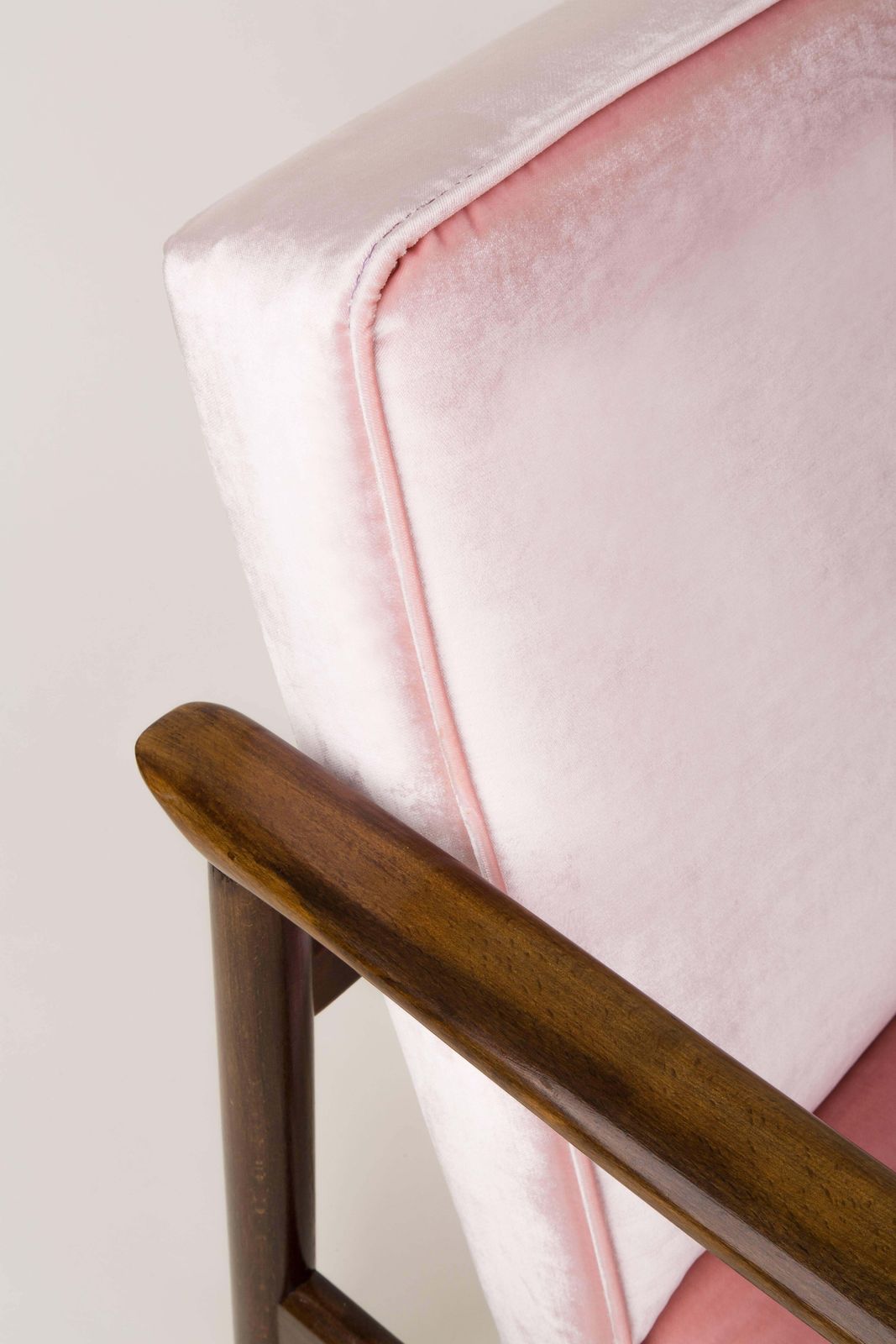 Pair Of Baby Pink Velvet Armchairs, Designed By Edmund Homa, 1960s photo buy