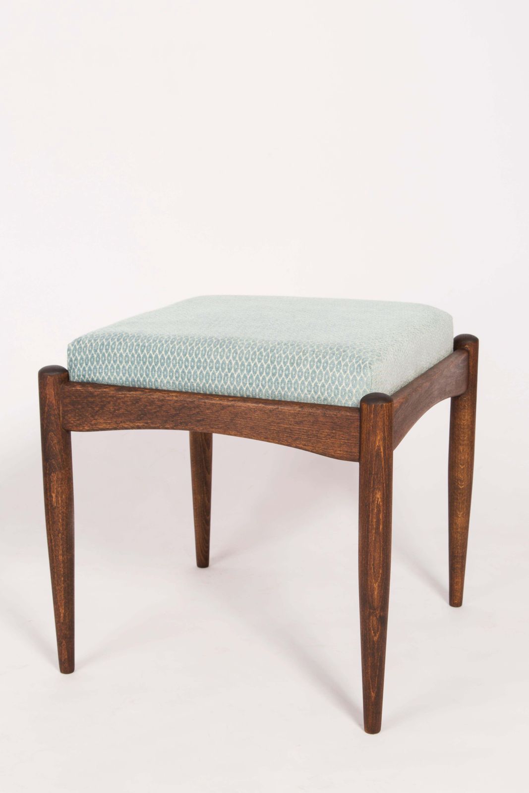 photo buy Midcentury Blue Velvet Armchair With Stool, Zenon Baczyk, 1960s