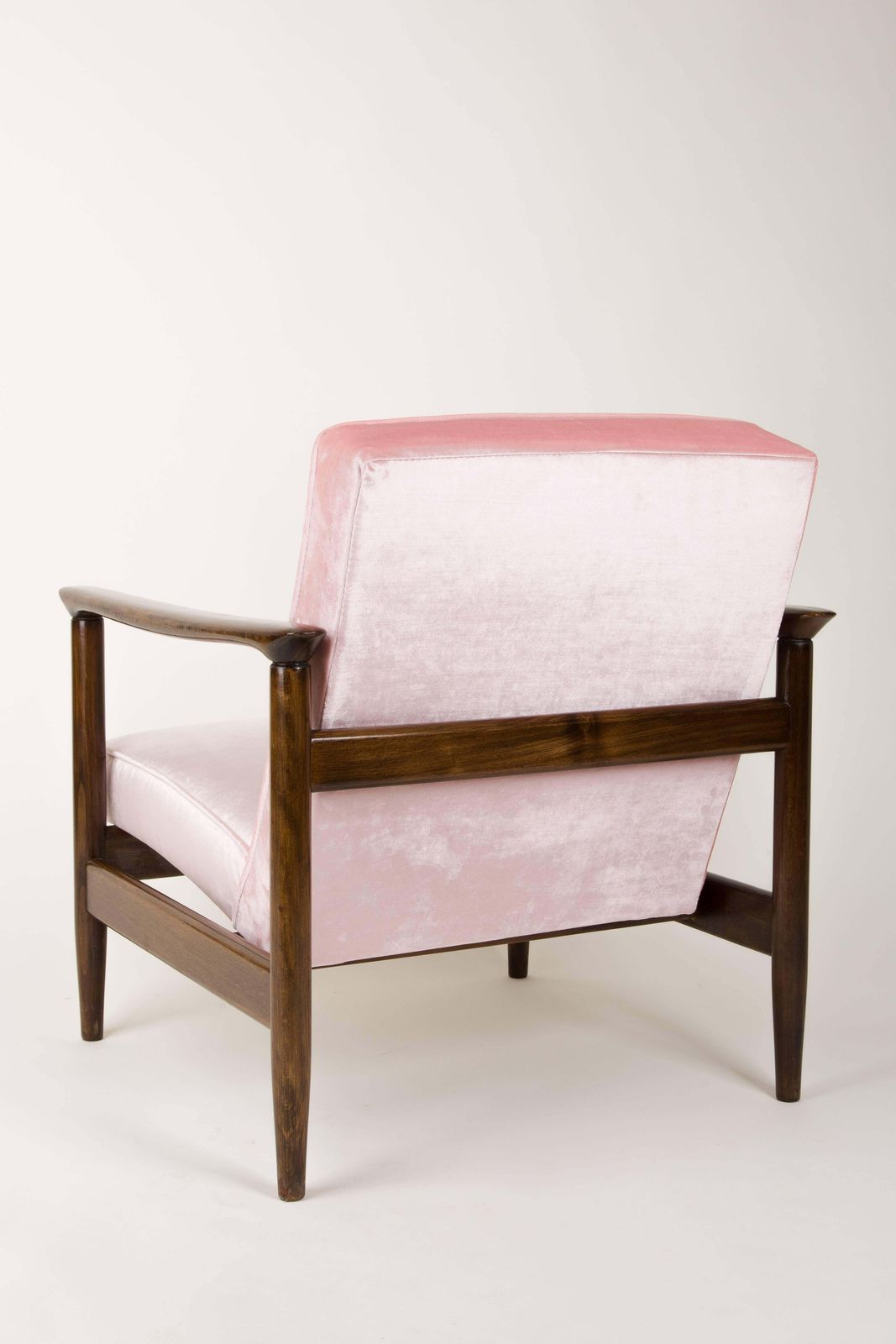 Furniture Pair Of Baby Pink Velvet Armchairs, Designed By Edmund Homa, 1960s photo