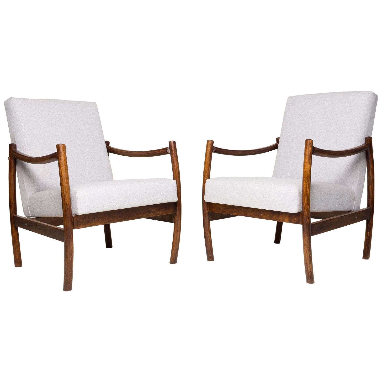 Paar Beige Club Fauteuils, Polen, Ca. Jaren 1960