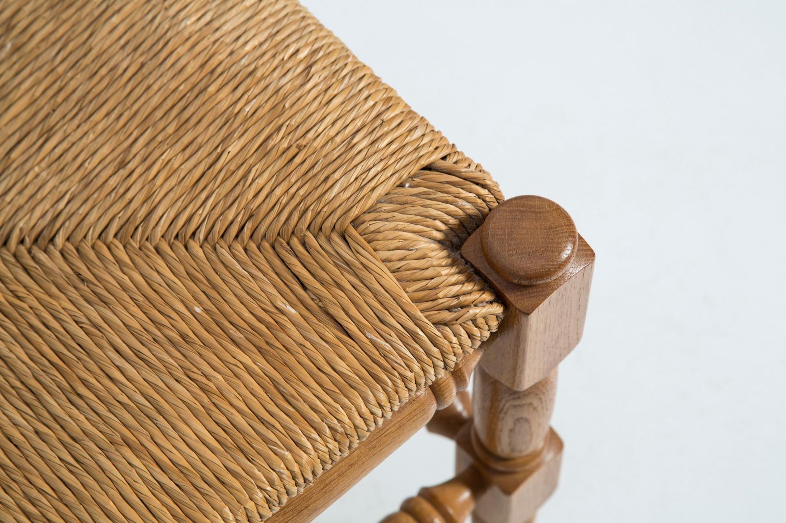 Mid Century Antique Provincial Hand Crafted Bobbin Corner Chair, France, 1940s photo vintage