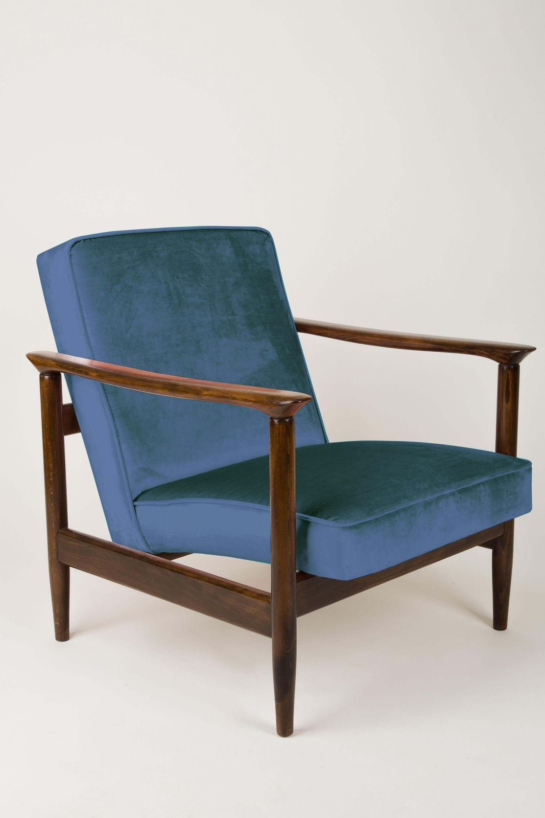 Pair Of Blue Armchairs, Edmund Homa, Gfm 142, 1960s, Poland photo for sale