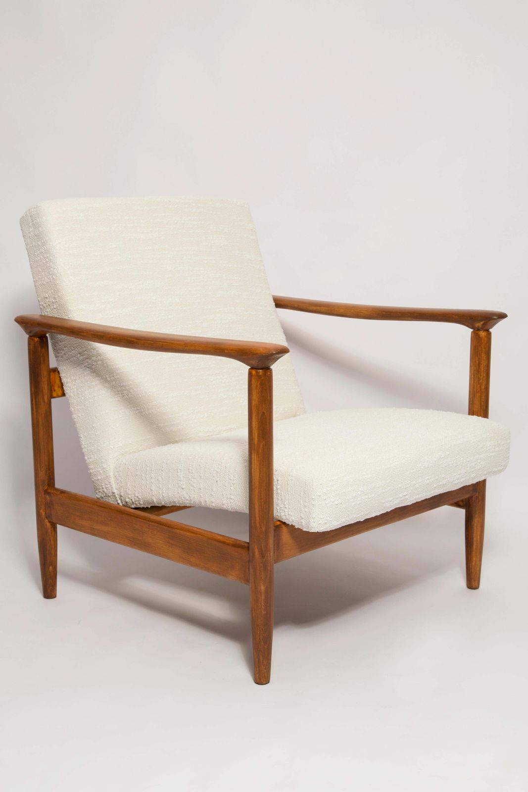 Paar Mid Century Witte Bouclé Fauteuils, Gfm 142, Edmund Homa, Europa, Jaren 1960 photo 2551.0