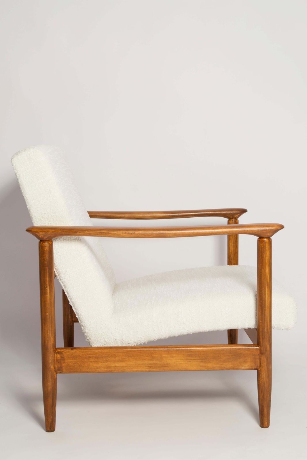 Paar Mid Century Witte Bouclé Fauteuils, Gfm 142, Edmund Homa, Europa, Jaren 1960 photo vinterior