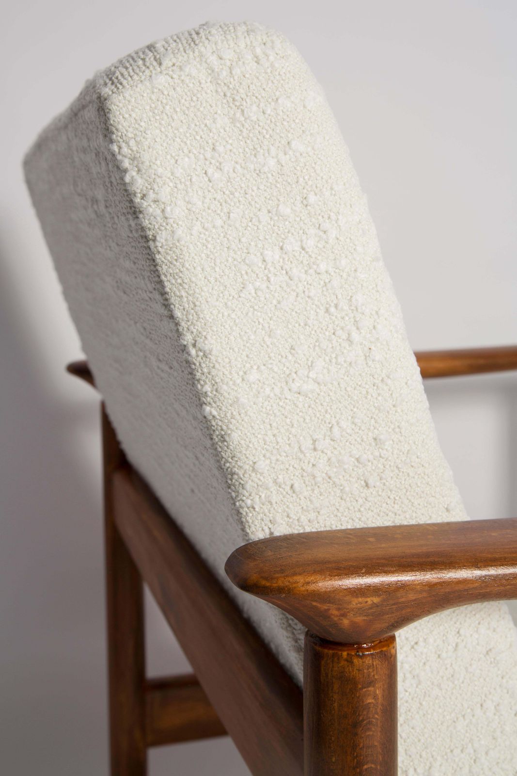 Paar Mid Century Witte Bouclé Fauteuils, Gfm 142, Edmund Homa, Europa, Jaren 1960 photo vintage