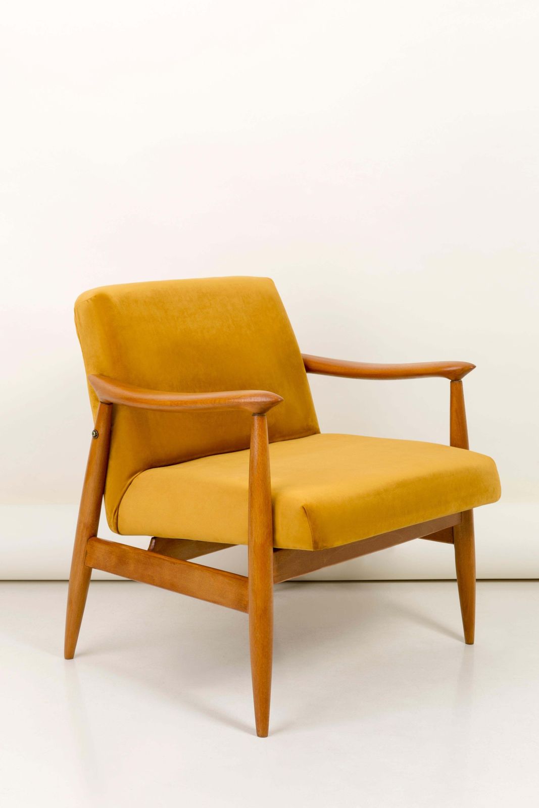 Set Of Two Vintage Velvet Mustard Yellow Armchairs, 1960s photo furniture