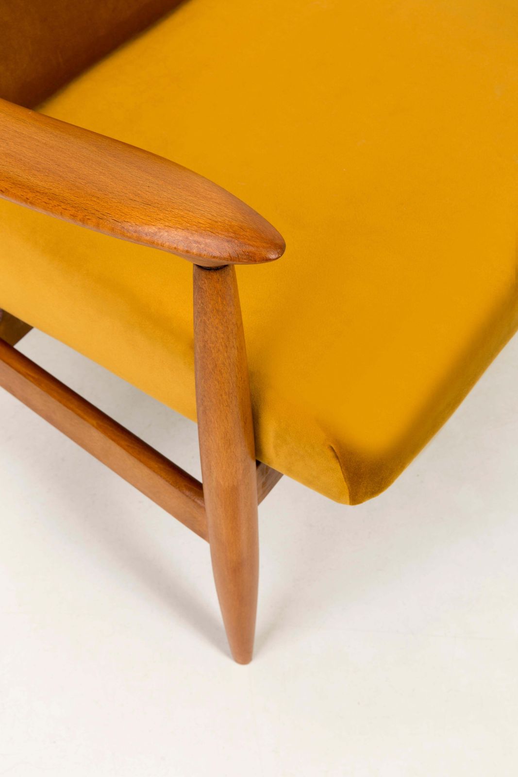 Set Of Two Vintage Velvet Mustard Yellow Armchairs, 1960s photo Furniture