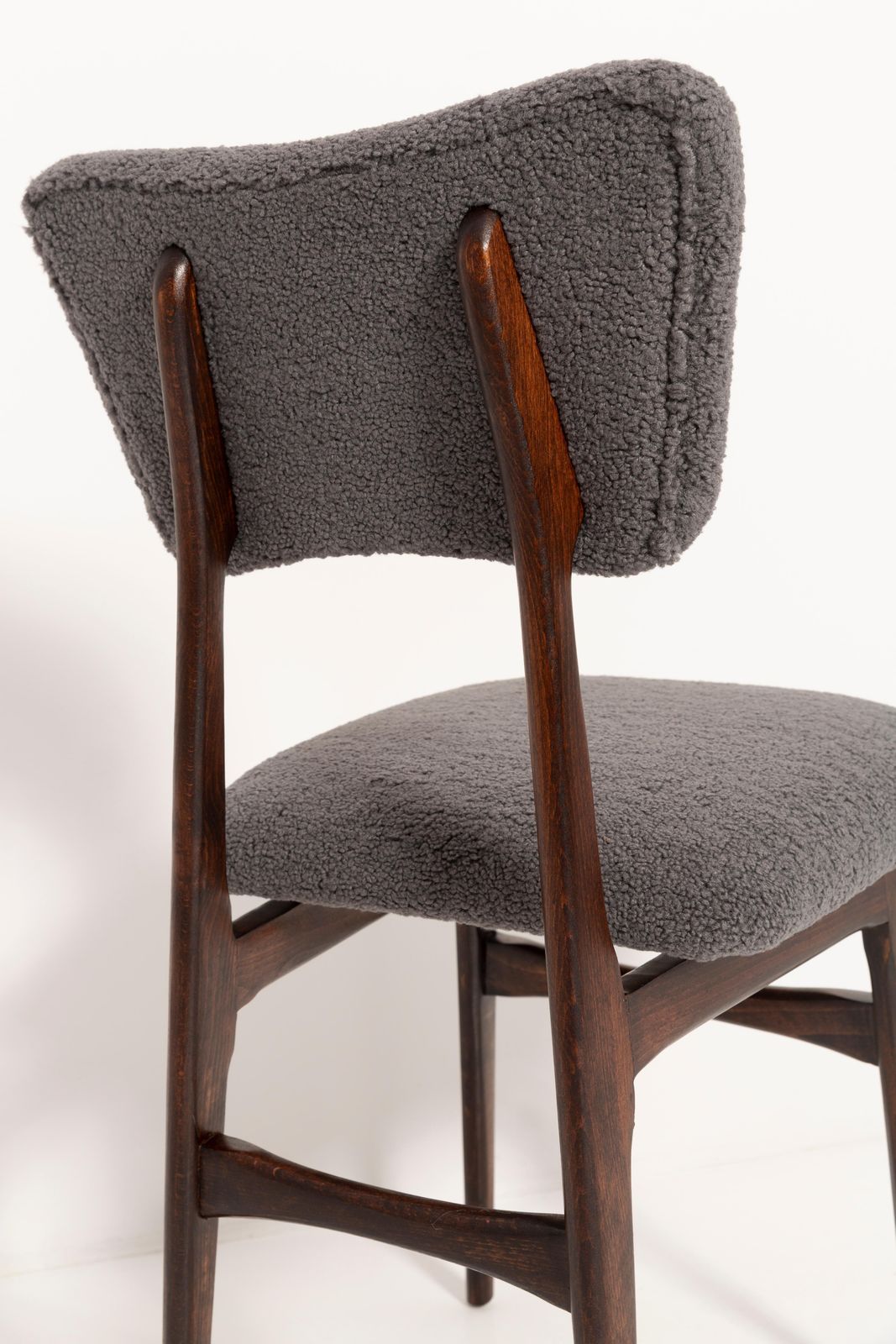 Set Of Six Dark Gray Boucle 'Butterfly' Chairs, Europe, 1960s photo buy