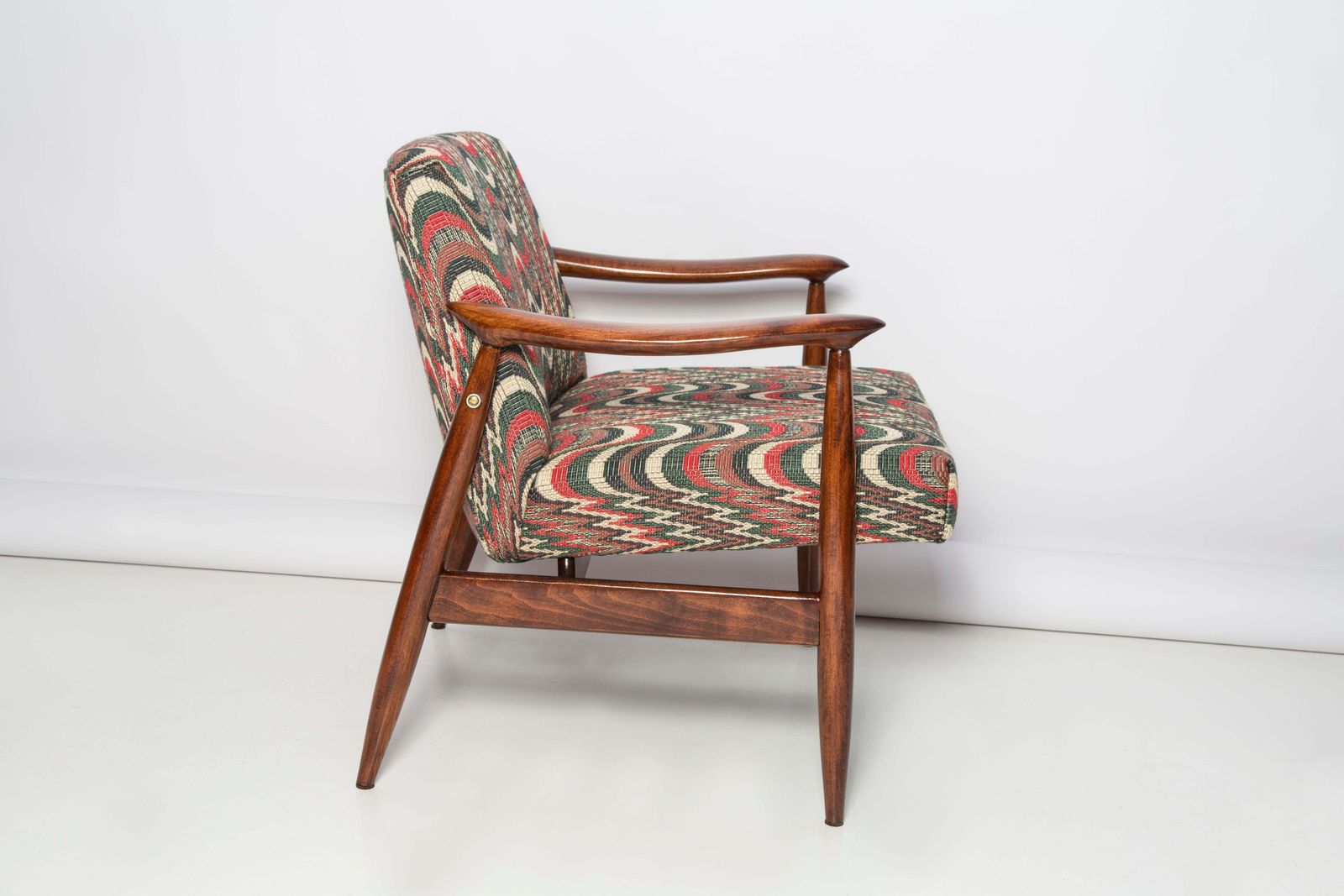 Pair Of Mid Century Flimflam Jacquard Armchairs, By J Kedziorek, Europe, 1960s photo vinterior