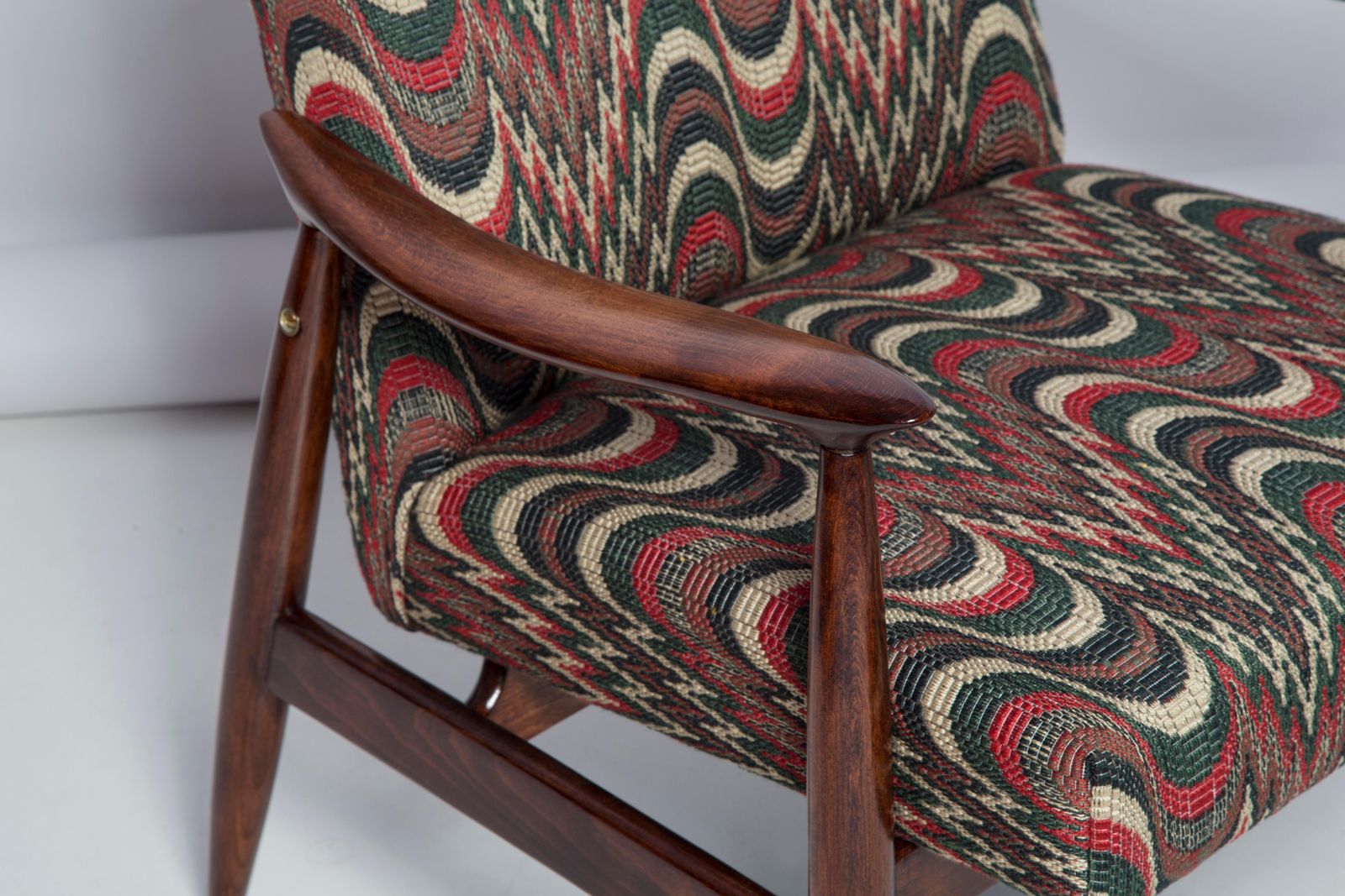 Paar Mid Century Flimflam Jacquard Fauteuils, Van J Kedziorek, Europa, Jaren 1960 photo vintage