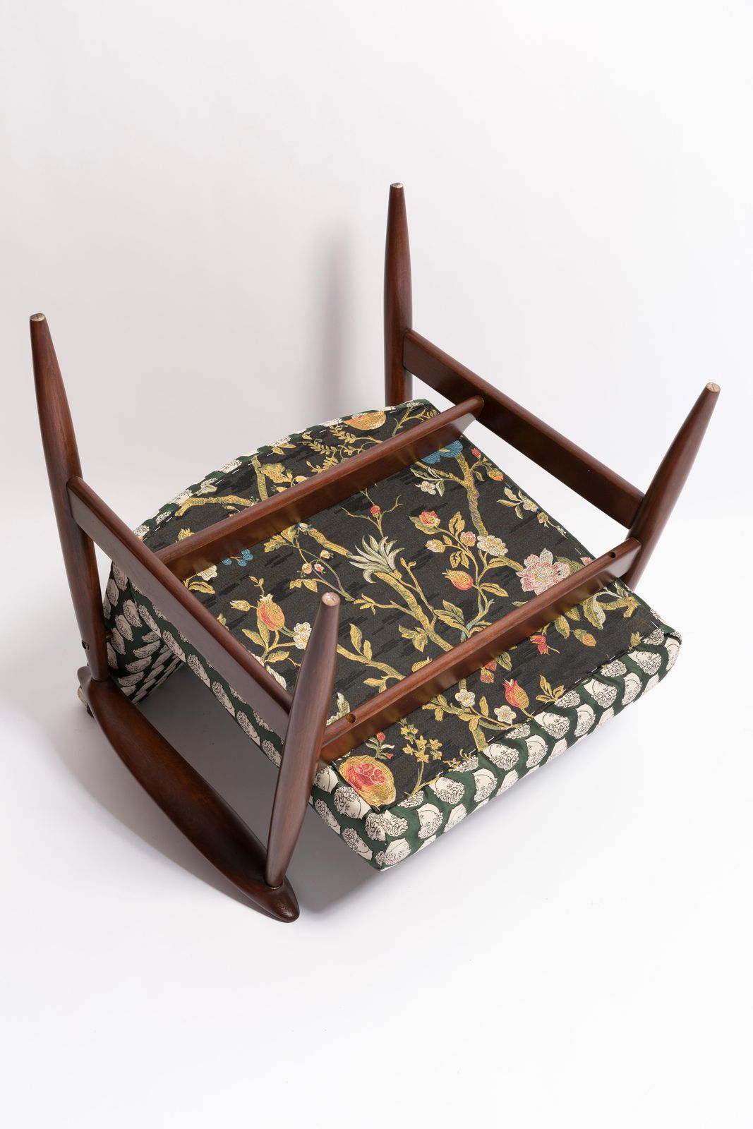 2721.0 Paar Mid Century Fauteuils Met David Print In Smaragdgroen, Door Kedziorek, Europa, Jaren 1960 photo