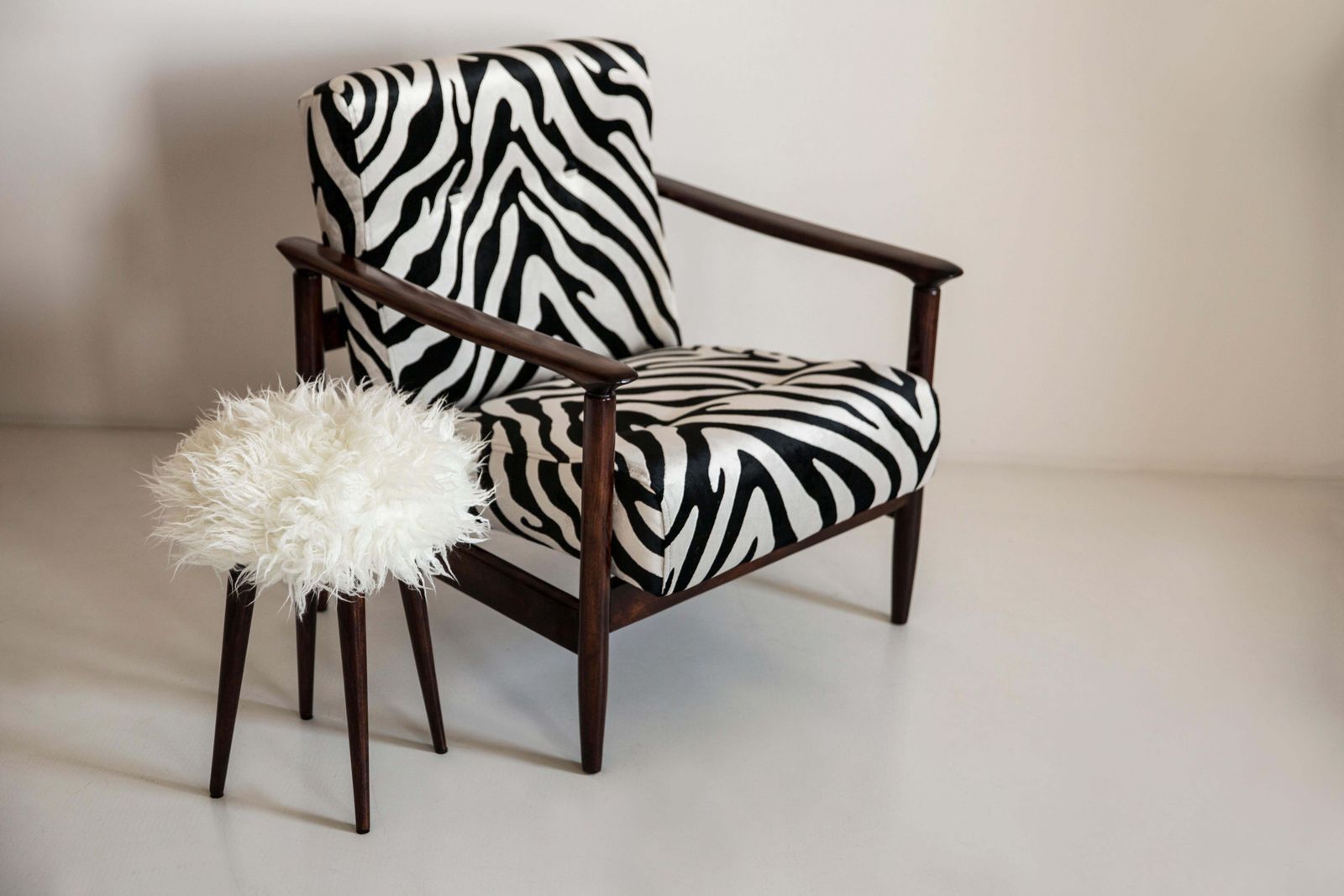 Paar Mid Century Fauteuils Met Zebravelours, Gfm 142, Edmund Homa, Europa, Jaren 1960 photo for sale
