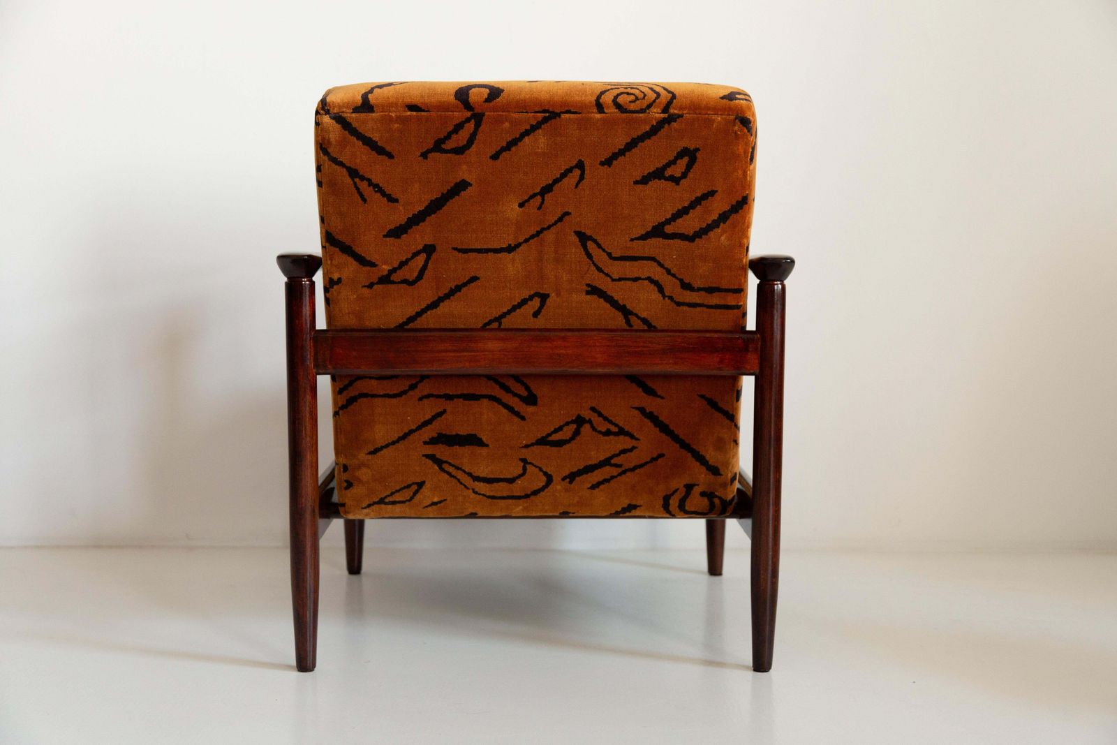 Furniture Pair Of Mid Century Leontigre Jacquard Armchairs, Gfm 142, E Homa, Europe, 1960s photo