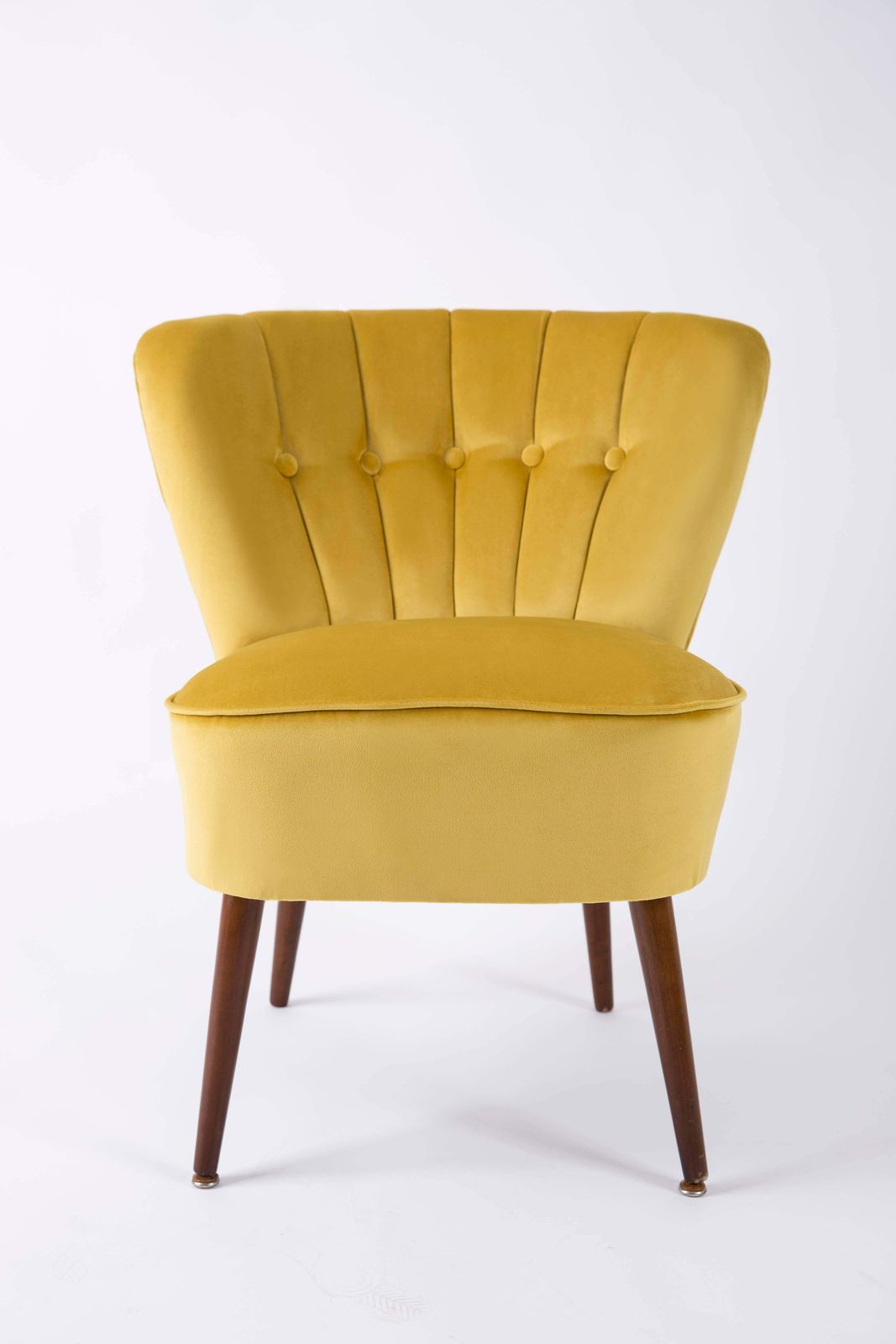 Paar Mid Century Gele Velours Club Fauteuils, Duitsland, Jaren 1960 photo furniture