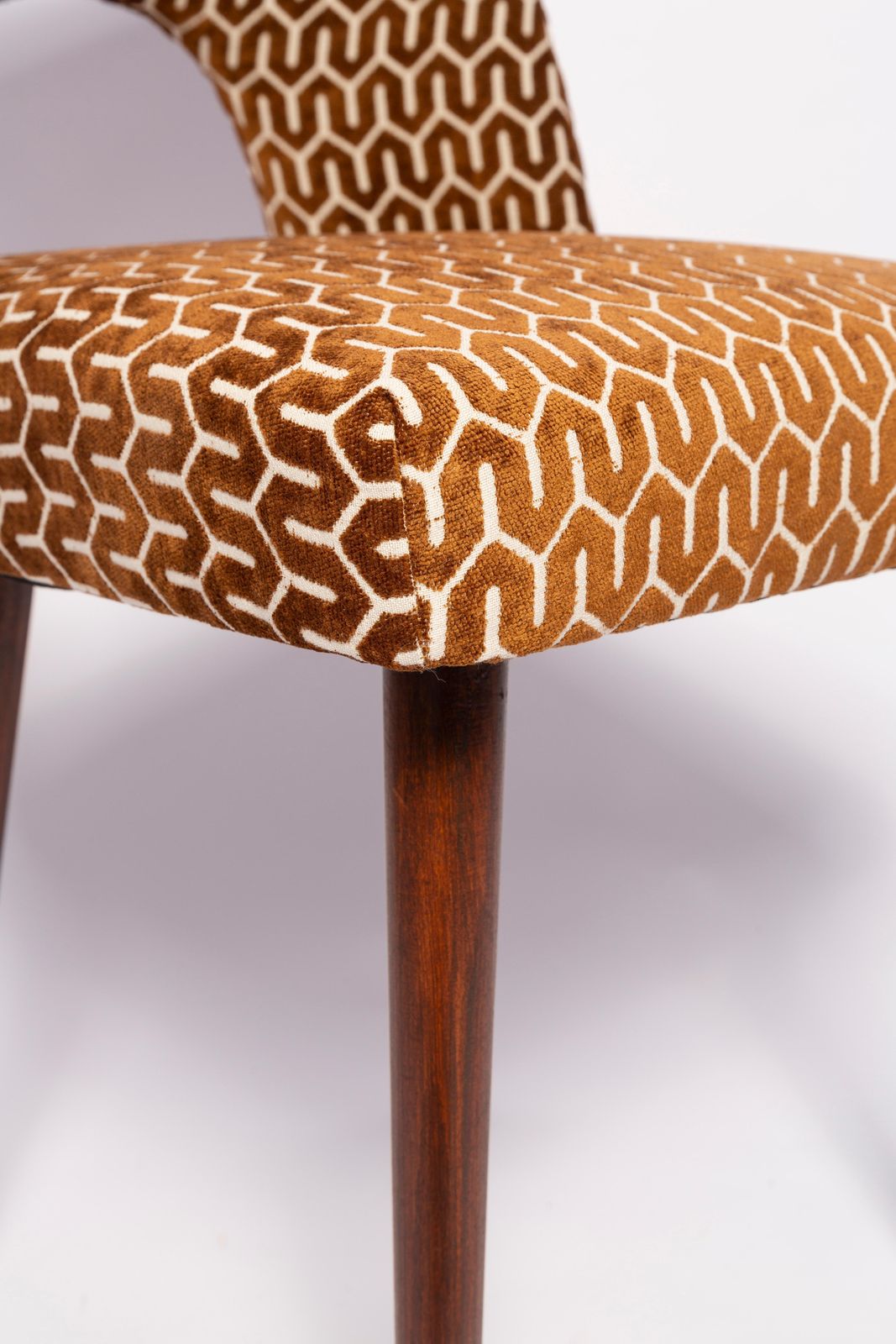 Set Of Six Mid Century Chocolate Brown 'Shell' Chairs, Europe, 1960s photo for sale