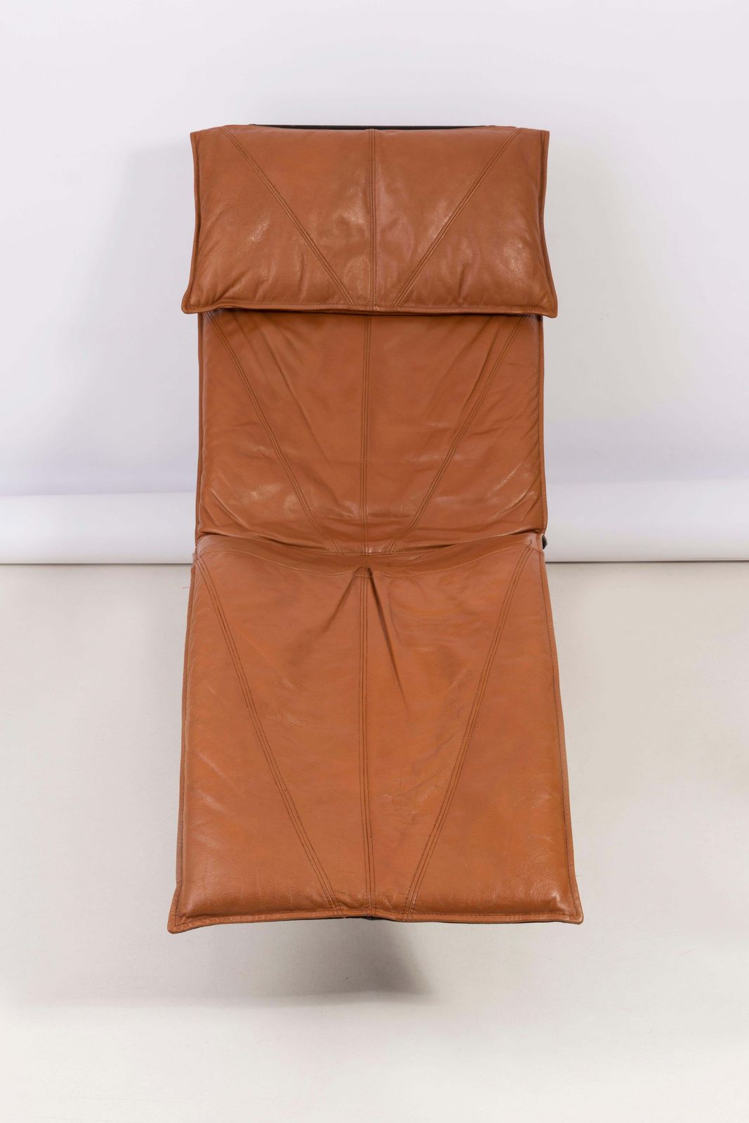 photo furniture Two Midcentury Danish Modern Leather Chaise Lounge Chairs, Tord Björklund, 1980