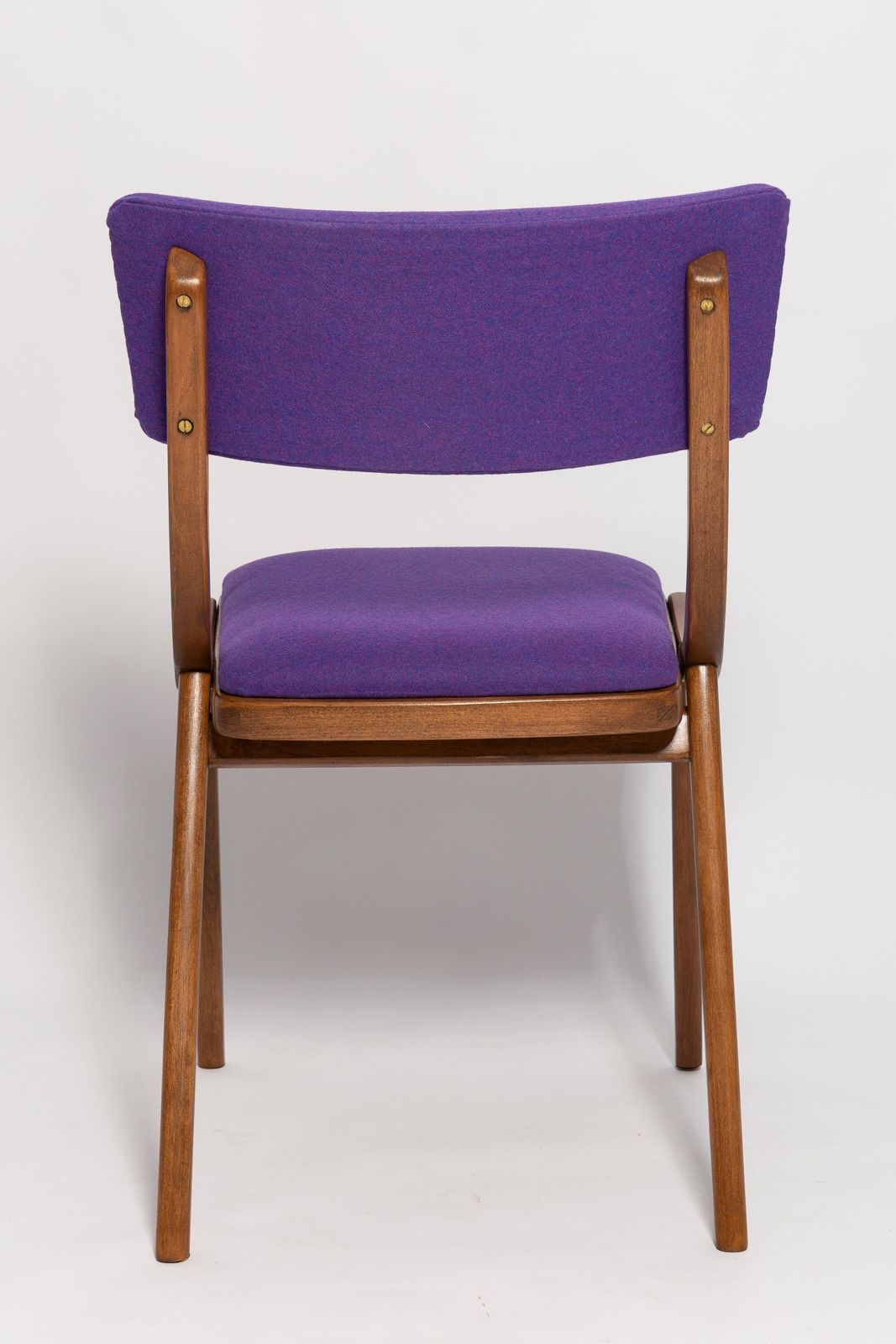 photo buy Six Mid Century Modern Bumerang Chairs, Purple Violet Wool, Poland, 1960s