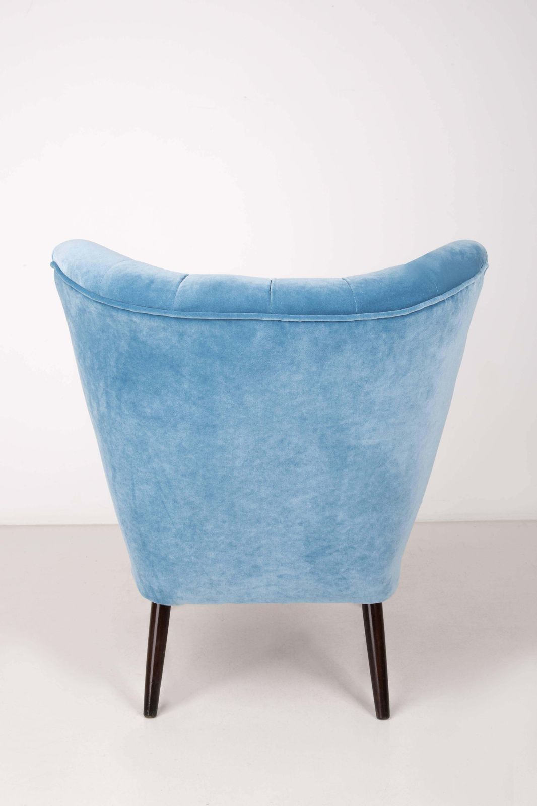 Mid Century Babyblauw Fluwelen Fauteuil, Duitsland, Jaren 1960 photo for sale