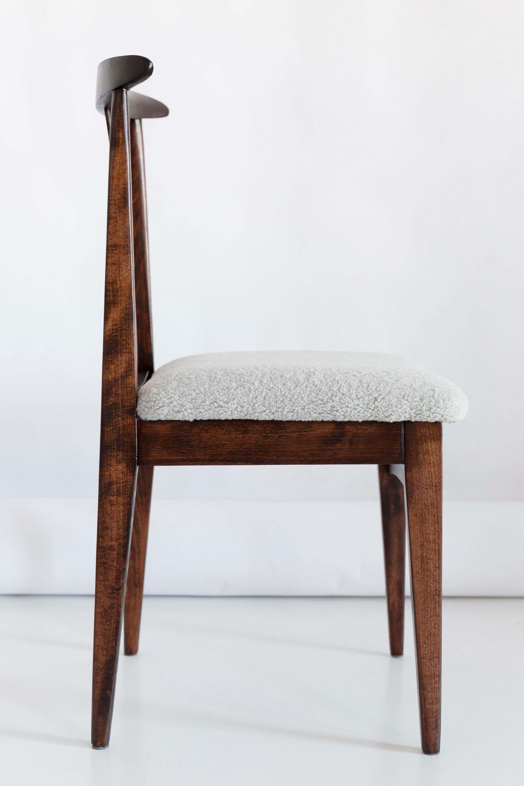 Set Of Six Mid Century Light Linen Boucle Chairs, By Zielinski, Poland, 1960s photo Furniture