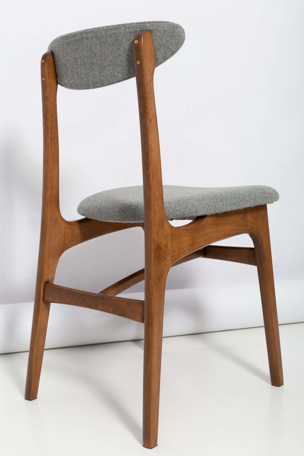 Set Of Six Mid Century Gray Wool Chairs By Rajmund Halas, Poland, 1960s photo buy