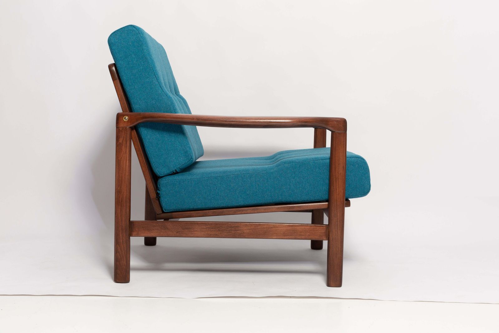 photo furniture Pair Of Mid Century Acqua Blue Wool Armchairs, Zenon Baczyk, Poland, 1960s