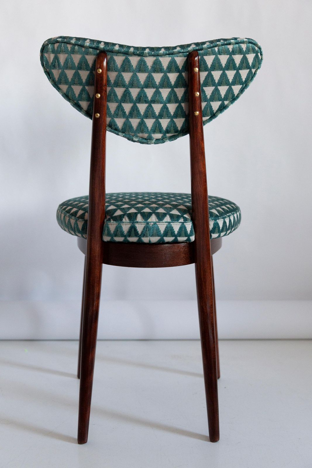 Furniture Set Of Six Mid Century Heart Chairs In Amuleto Green Velvet, Europe, 1960s photo