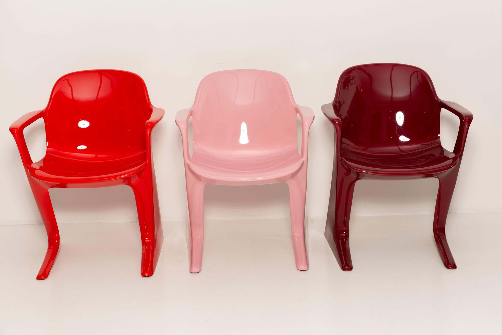 Set Of Three Mid Century Kangaroo Chairs, Ernst Moeckl, Germany, 1968 photo for sale
