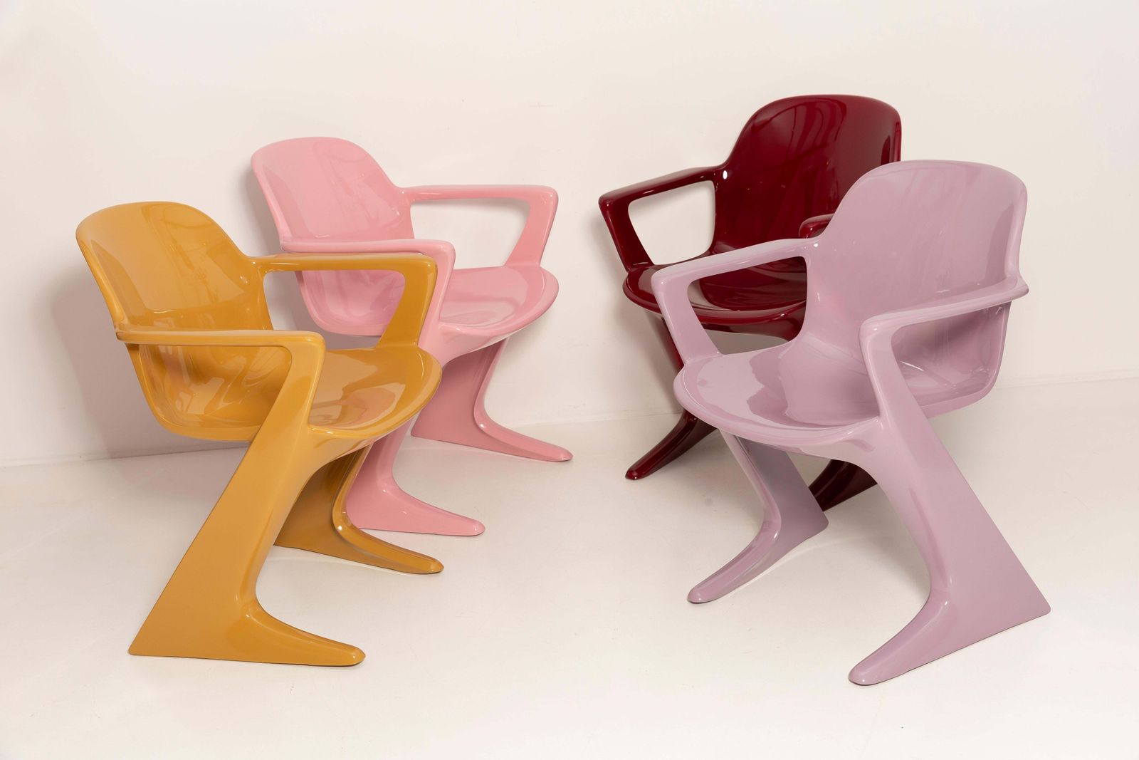 Set Of Three Mid Century Kangaroo Chairs, Ernst Moeckl, Germany, 1968 photo Furniture