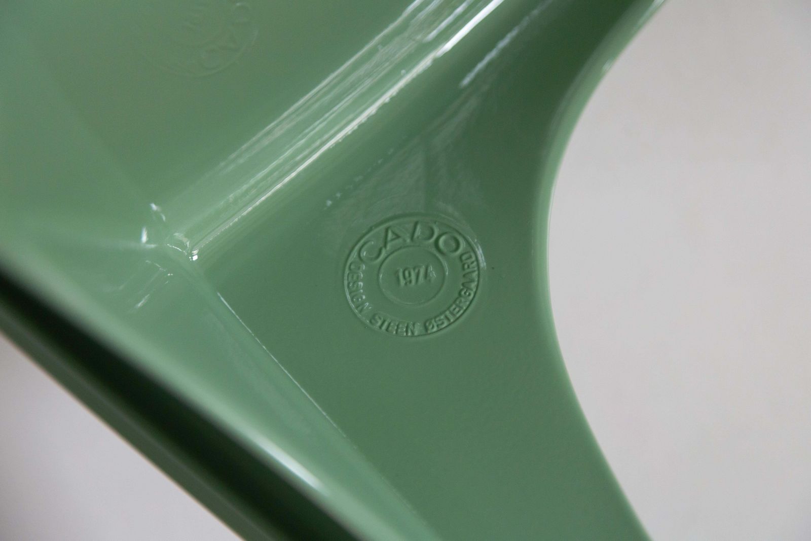 4078.0 Set Of Four Mid Century Glossy Mint Green Cado Chairs, Steen østergaard, 1974 photo