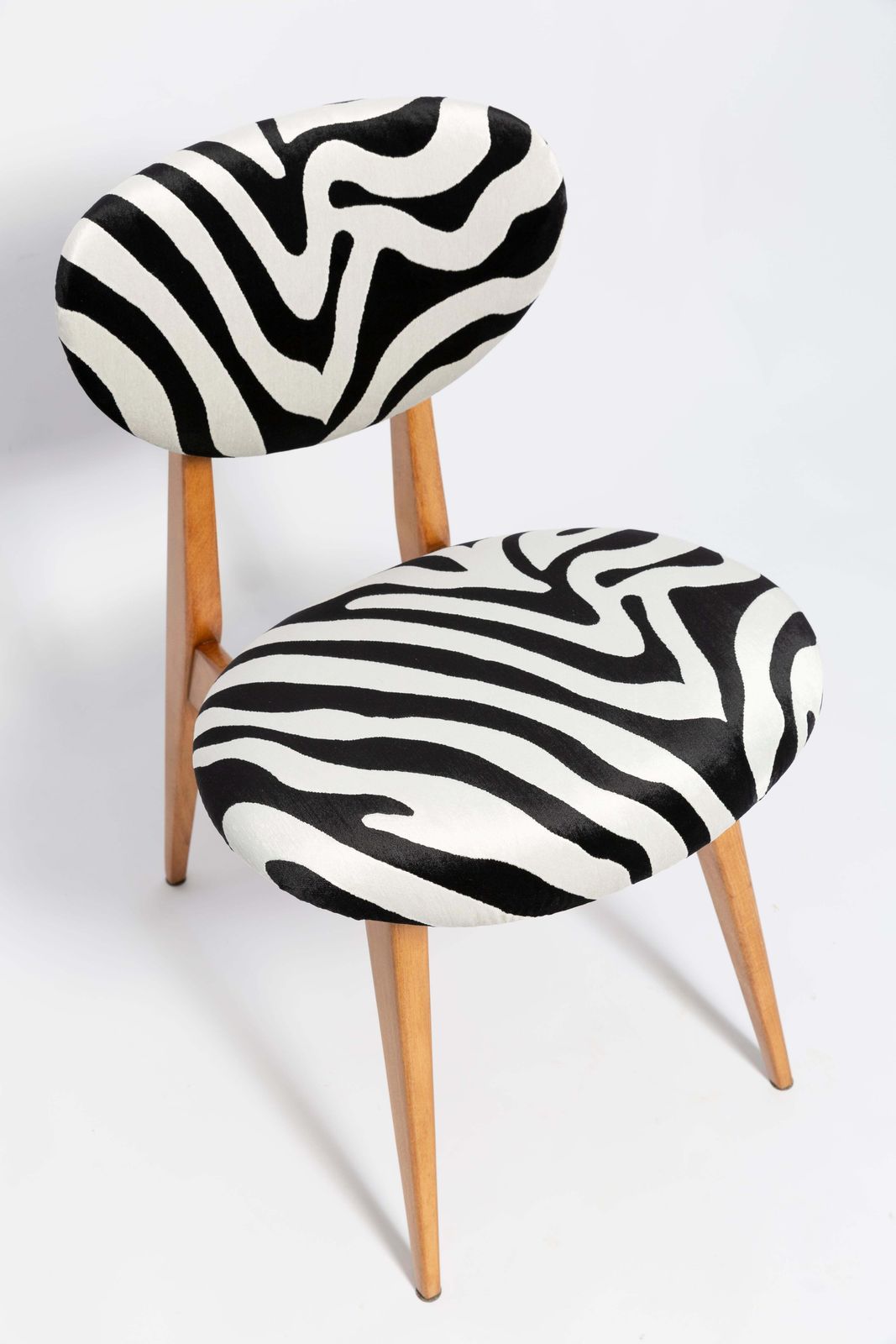 Furniture Set Of Six Mid Century Zebra Chairs, Type 200/128 By J. Kedziorek, Europe, 1960s photo