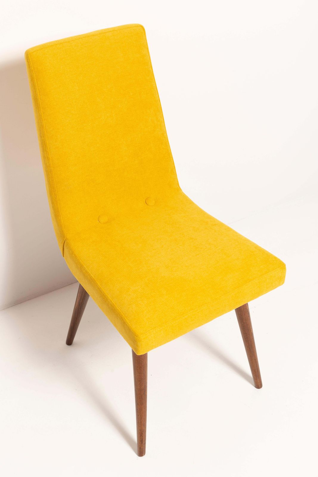 4082.0 Set Of Eight 20th Century Mustard Yellow Wool Chair, Rajmund Halas Europe, 1960s photo