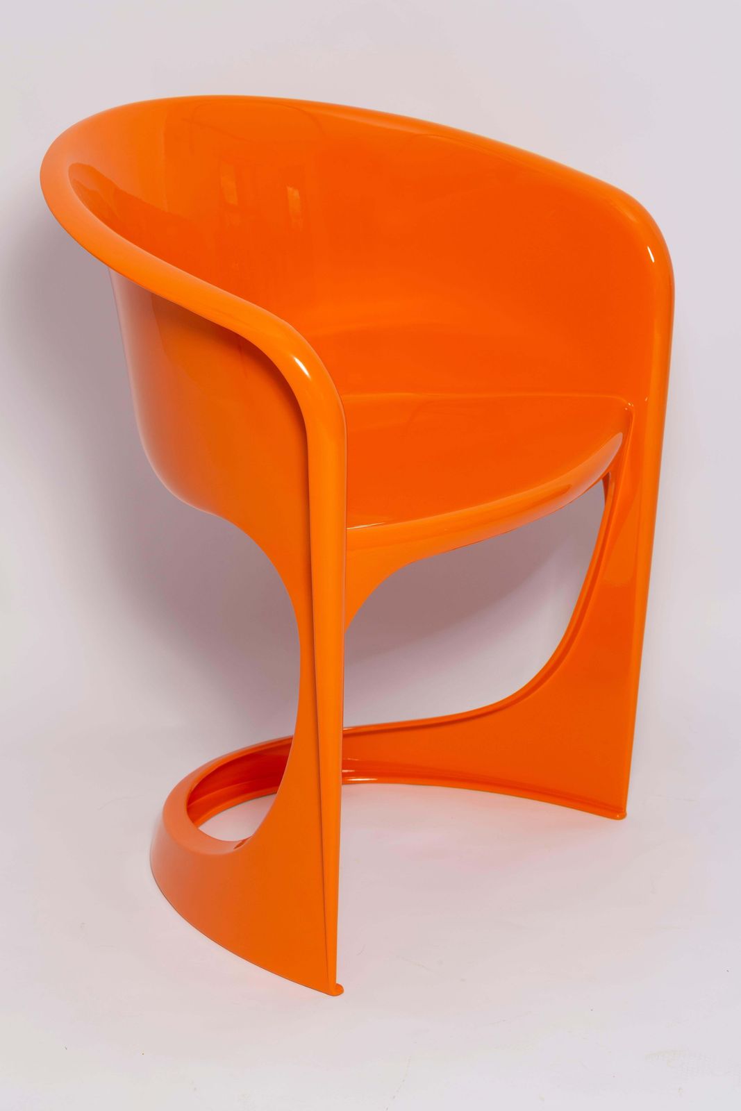 Set Of Six Glossy Orange Cado Chairs, Steen østergaard, 1974 photo furniture