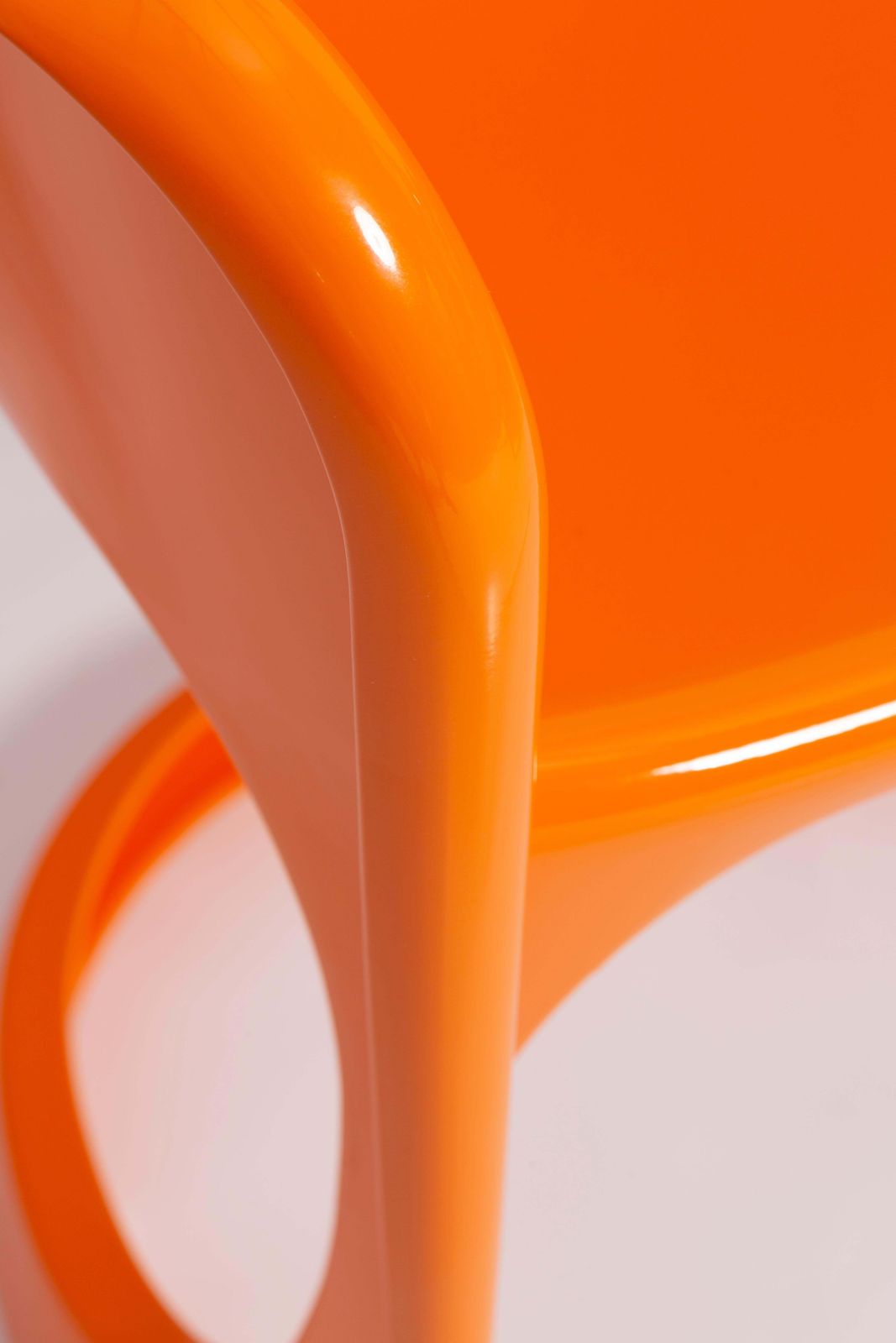 Set Of Six Glossy Orange Cado Chairs, Steen østergaard, 1974 photo vintage