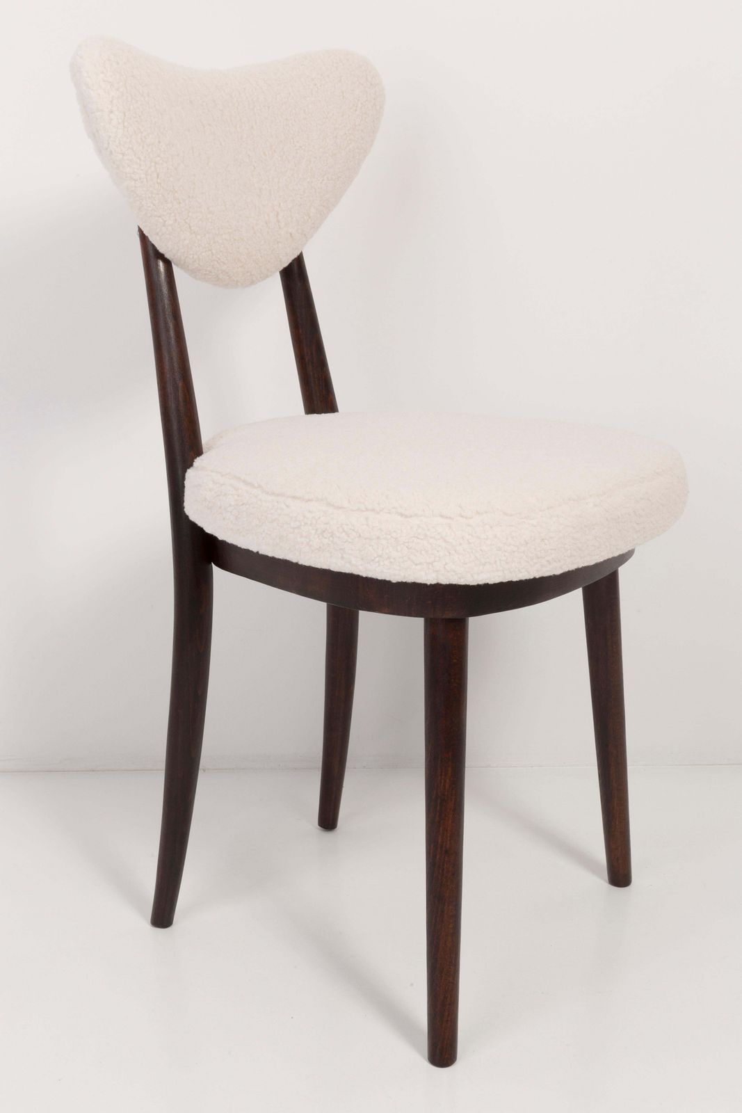 Set Of Eight Light Boucle Heart Chairs, Europe, 1960s photo Furniture