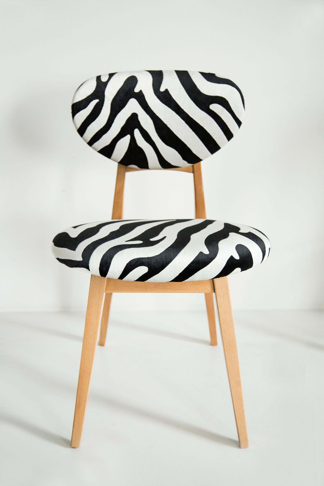 Set Of Eight Mid Century Zebra Chairs, By J. Kedziorek, Europe, 1960s photo furniture