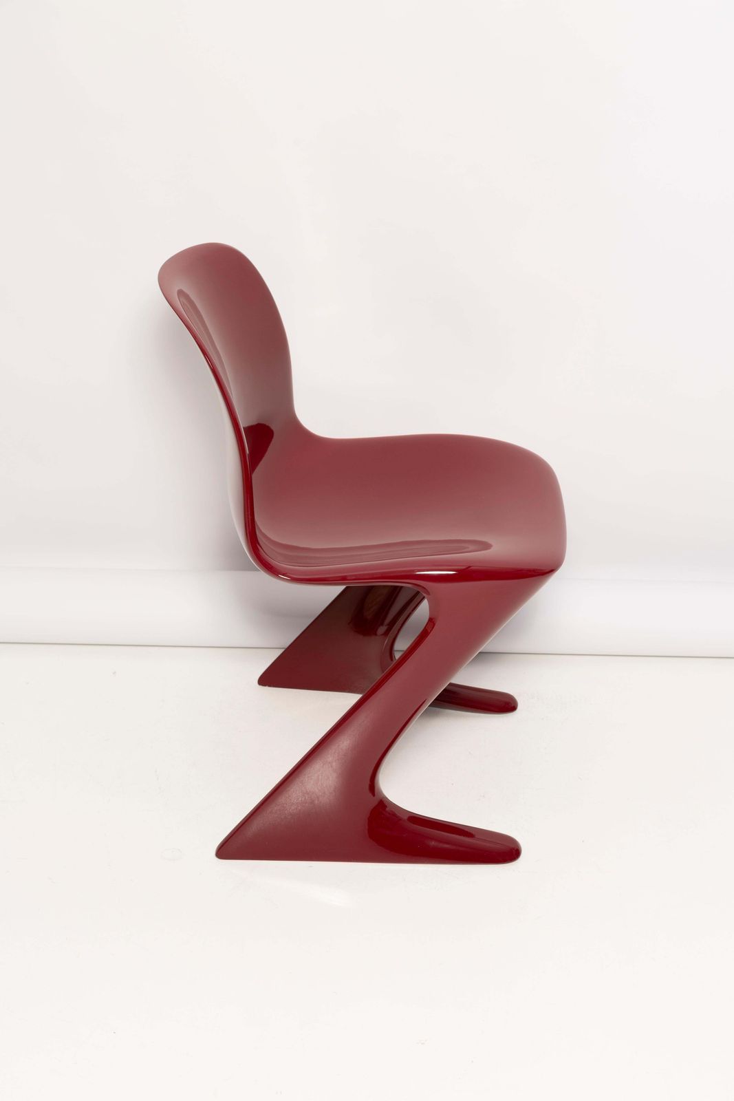 Set Of Six Dark Red Wine Kangaroo Chairs Designed By Ernst Moeckl, Germany, 1968 photo 6115.0