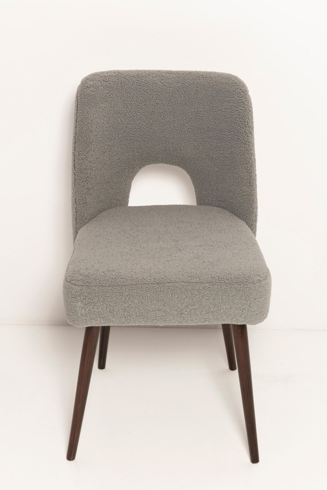 photo for sale Set Of Nine Gray Boucle 'Shell' Chairs, Europe, 1960s