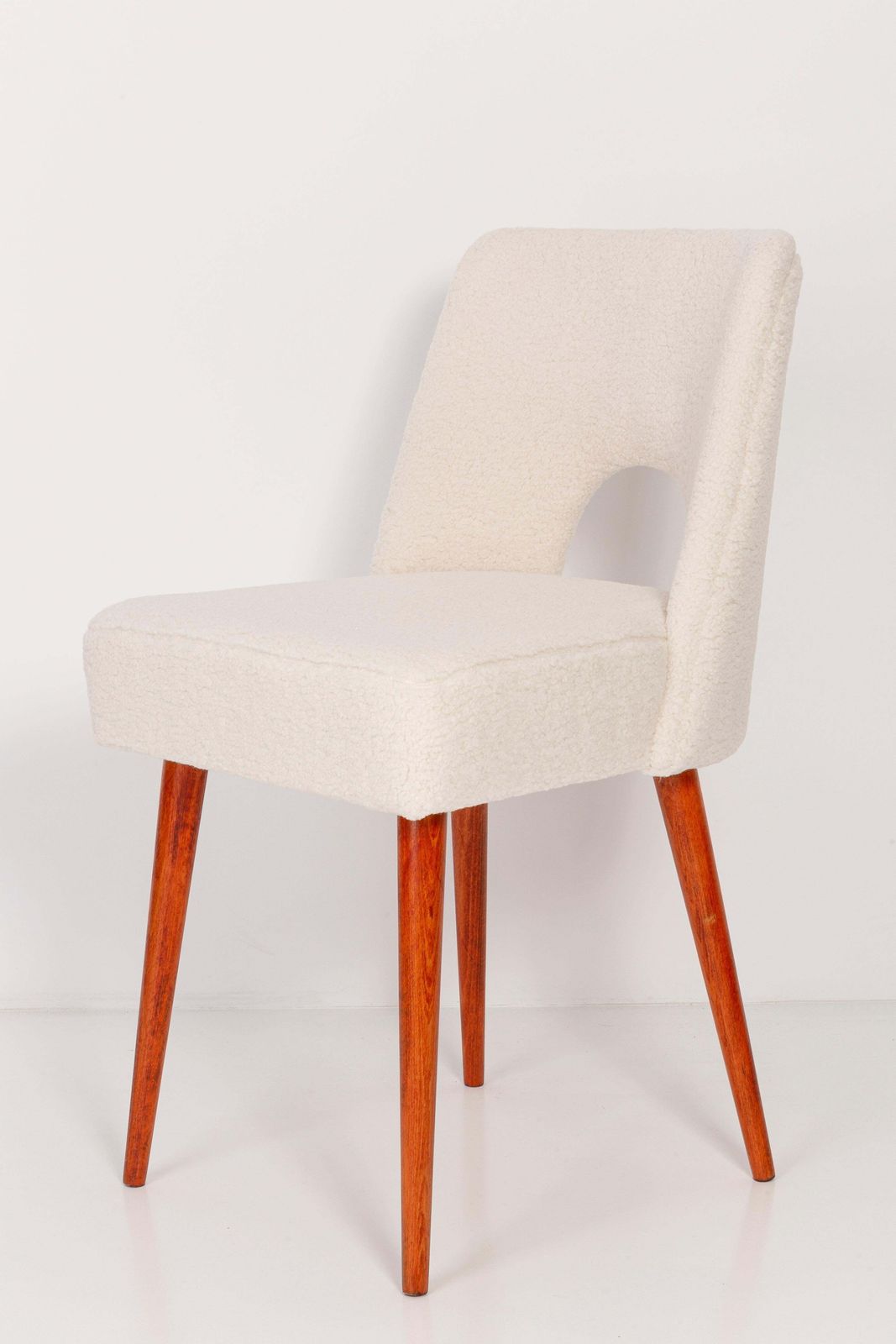 Set Of Twelve Light Crème Boucle 'Shell' Chairs, 1960s photo buy