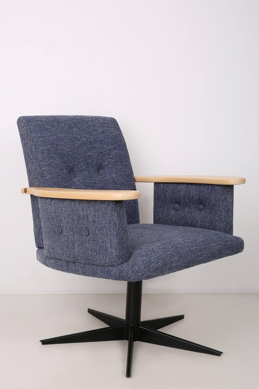 Mid Century Vintage Blue Mini Swivel Armchair, Europe, 1960s photo Furniture